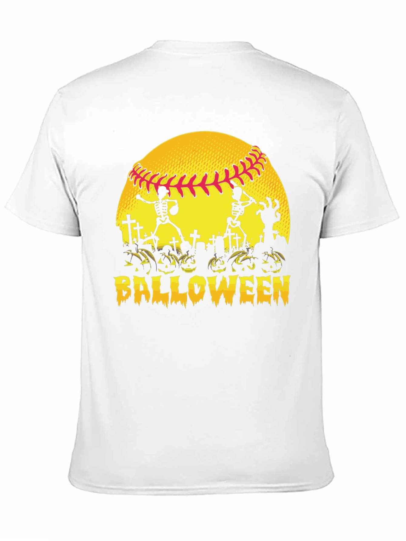 Black Halloween Baseball Skeleton T-Shirt view 11