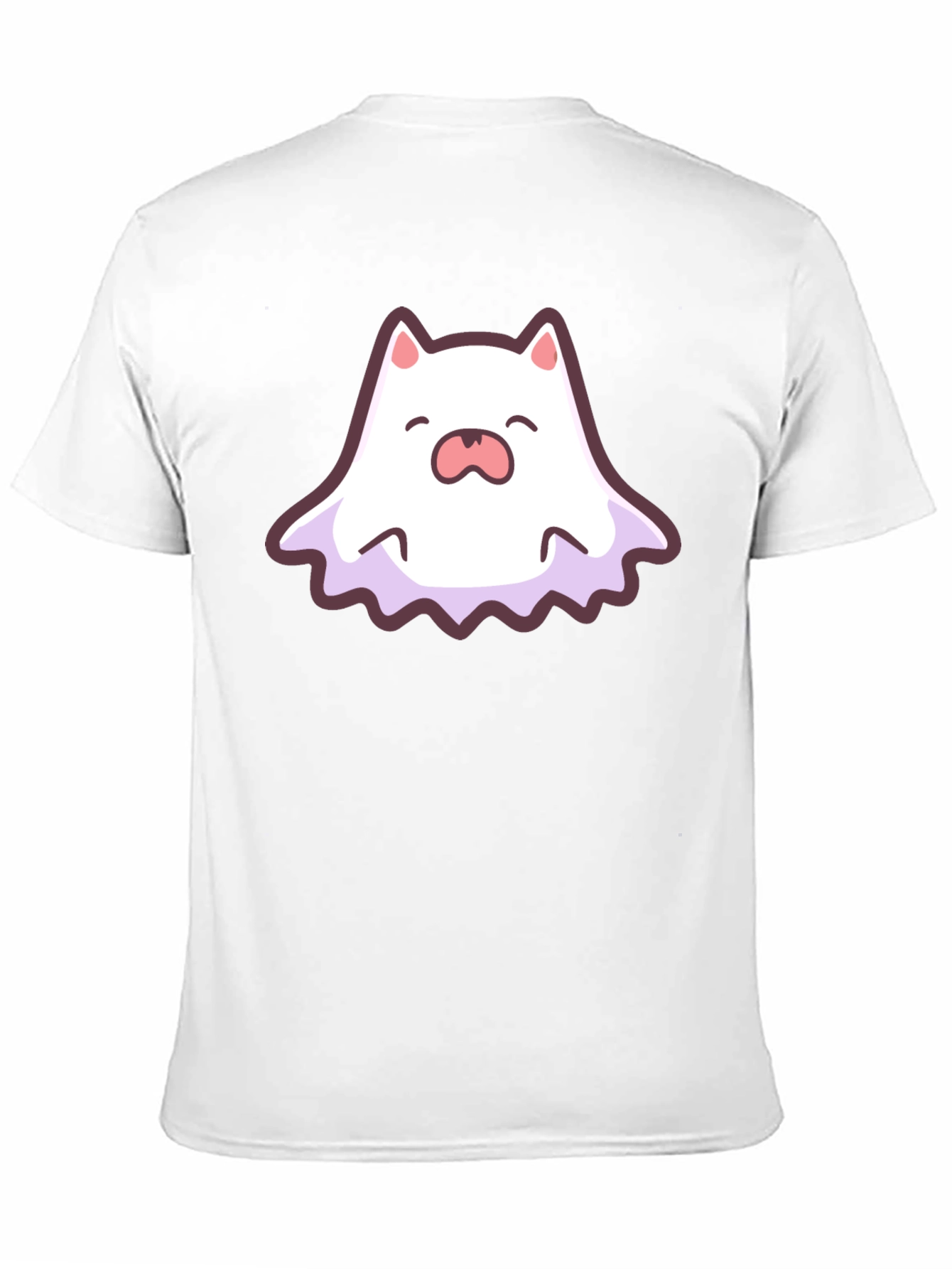 Black Cute Ghost Cat Graphic T-Shirt view 11