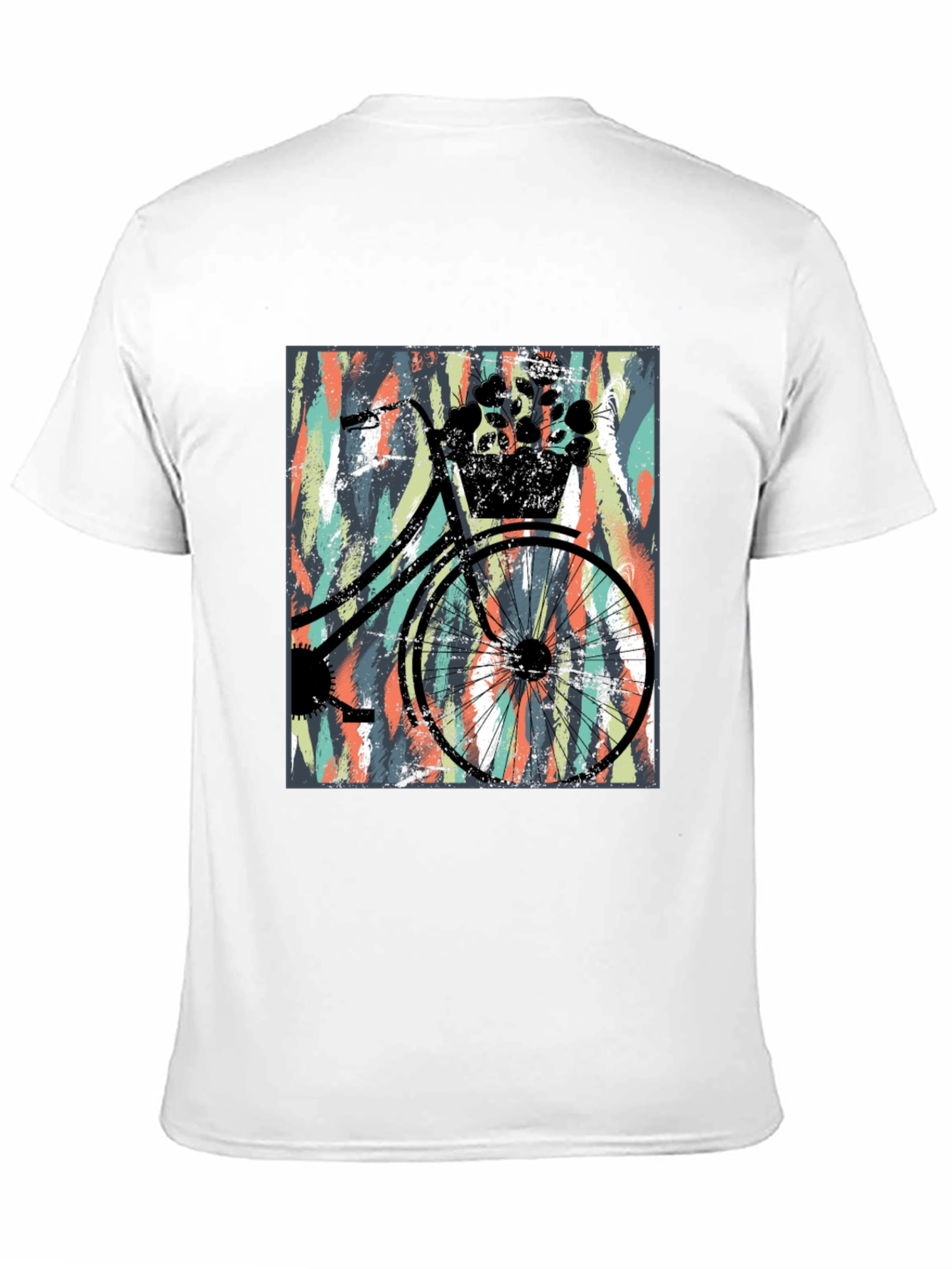Black Stylish Black T-Shirt with Bicycle Graphic view 11