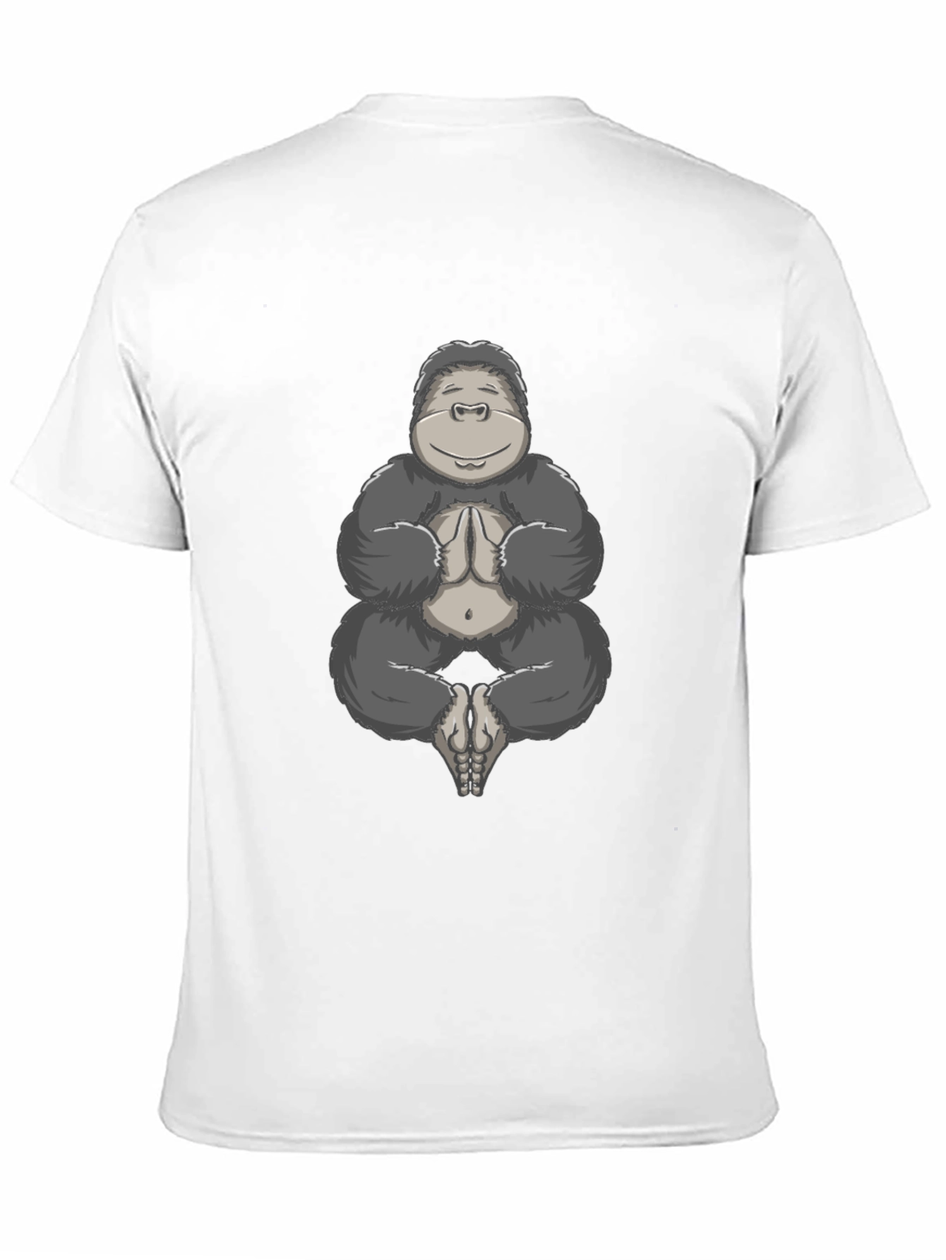 Black Zen Gorilla T-Shirt - Meditating Ape Design view 11