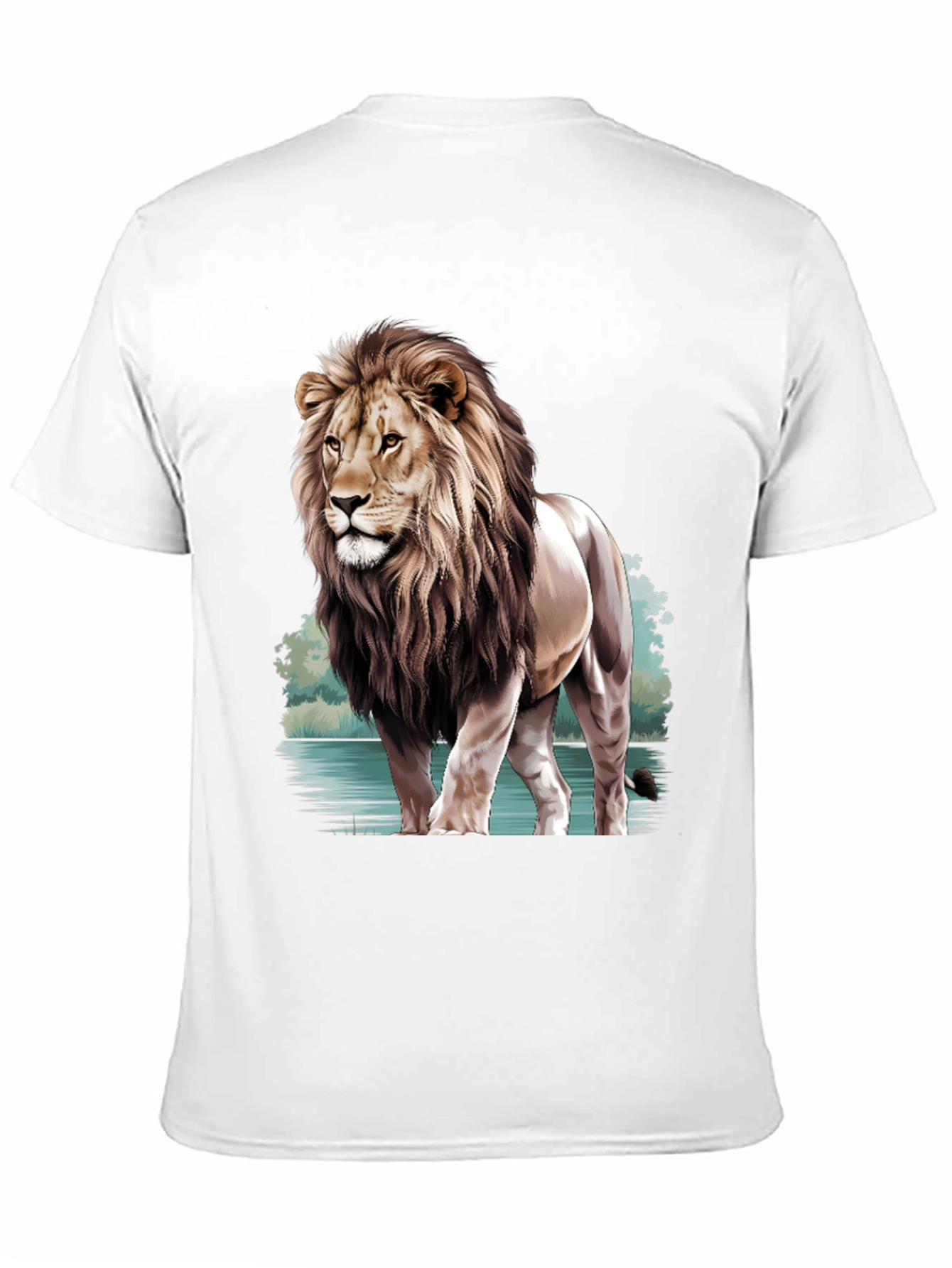Black Lion Graphic Print Crew Neck T-Shirt view 11