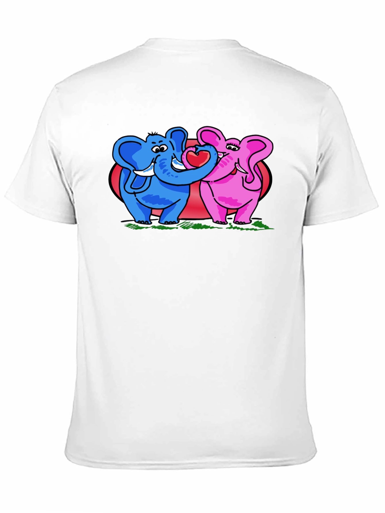 Black Elephant Love T-Shirt - Blue & Pink Elephants view 11