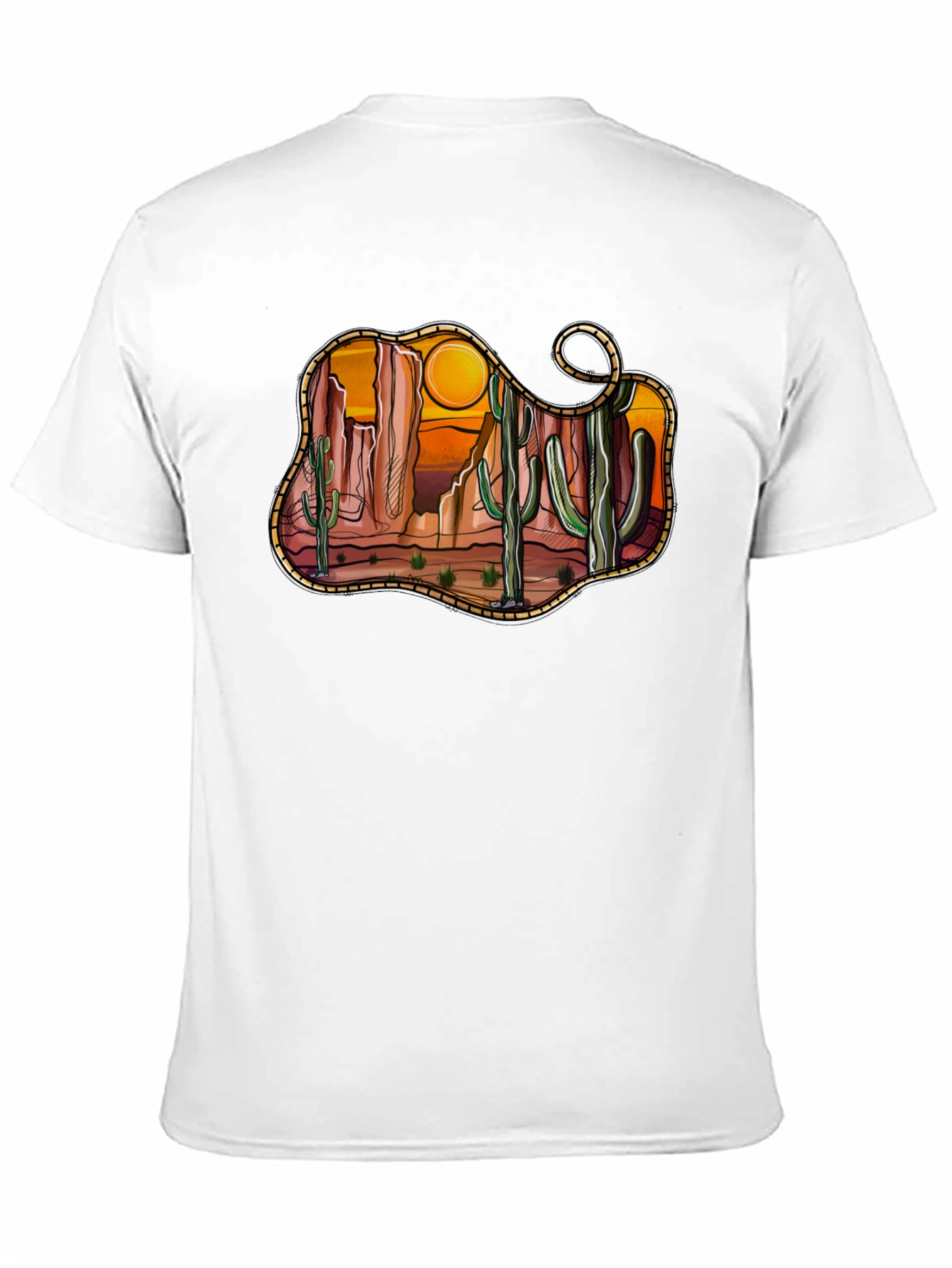 Black Desert Cactus Sunset Graphic Tee - Black view 11