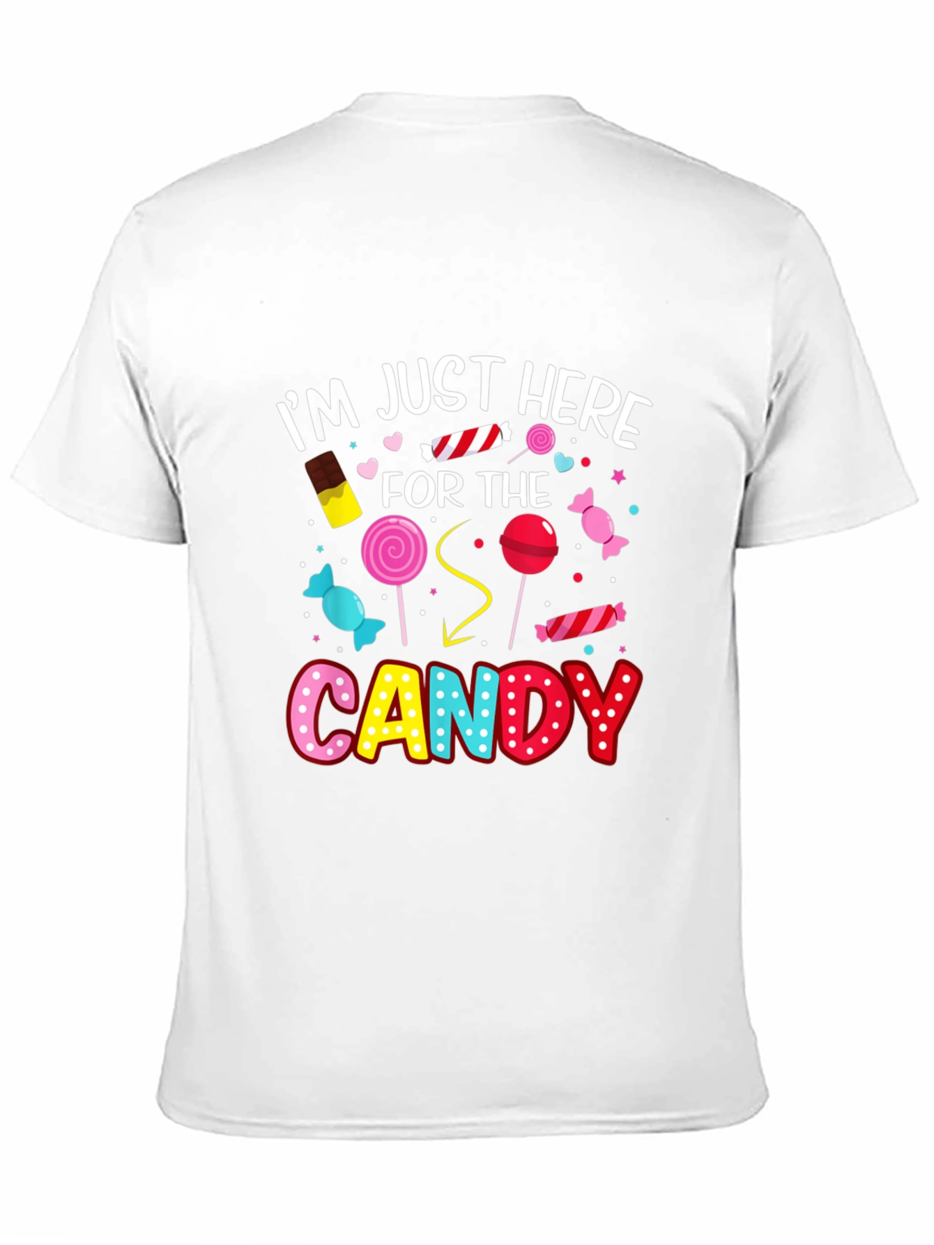 Black I'm Just Here For The Candy Funny Halloween T-Shirt view 11