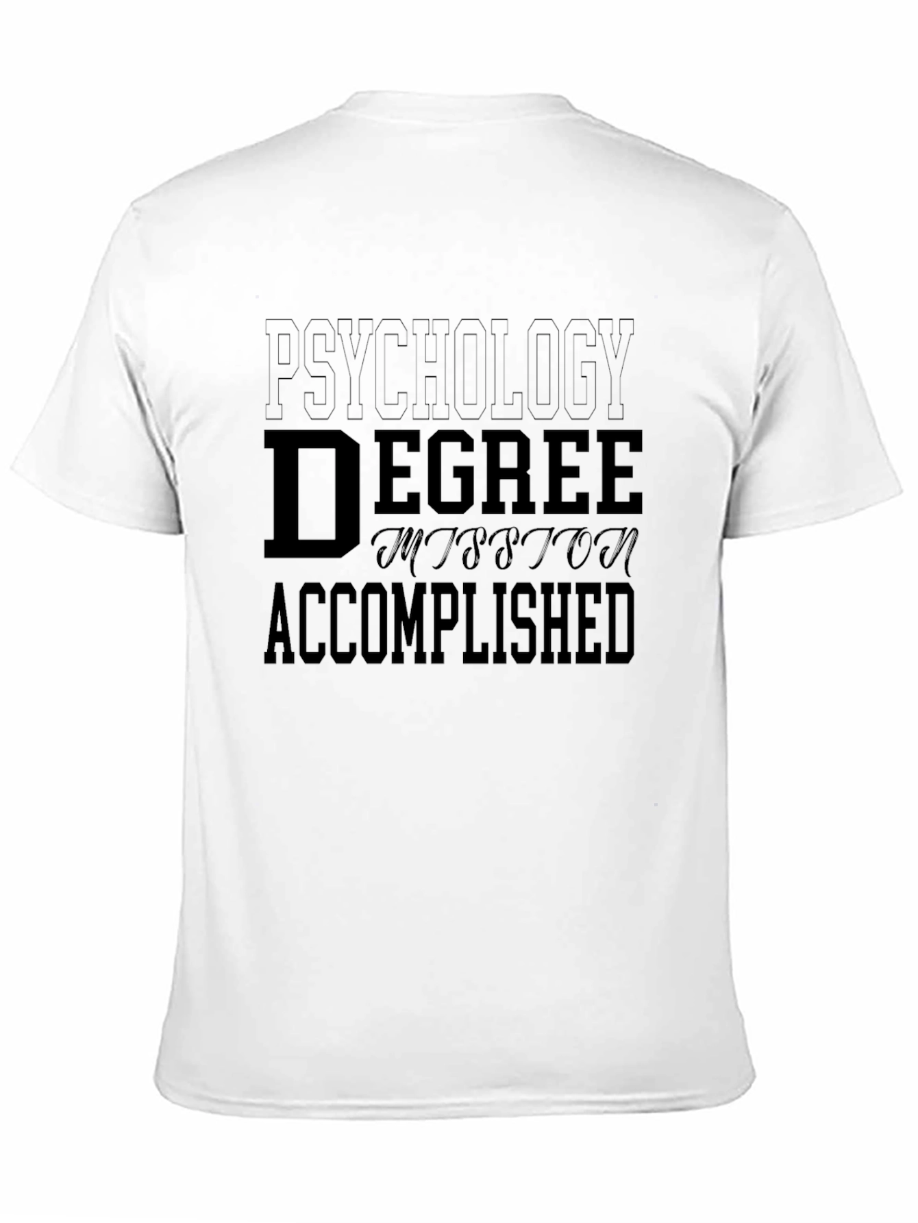 Black Psychology Degree Accomplished T-Shirt view 11