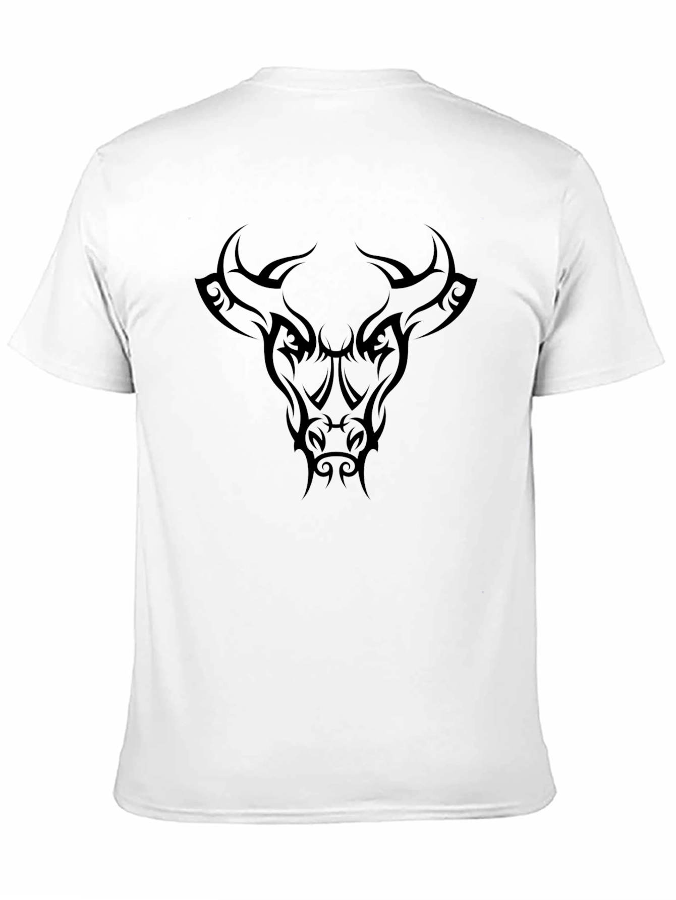 Black Tribal Bull Graphic Black T-Shirt view 11