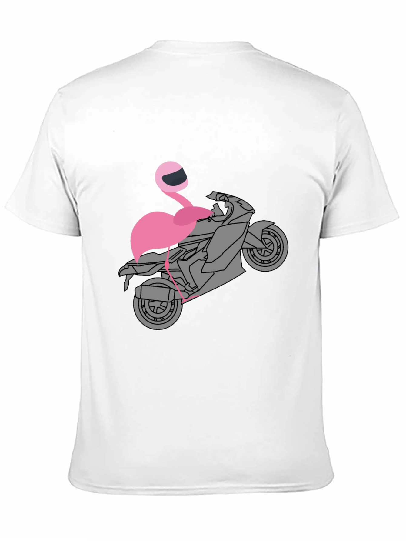 Black Flamingo Biker T-Shirt - Unique Graphic Tee view 11