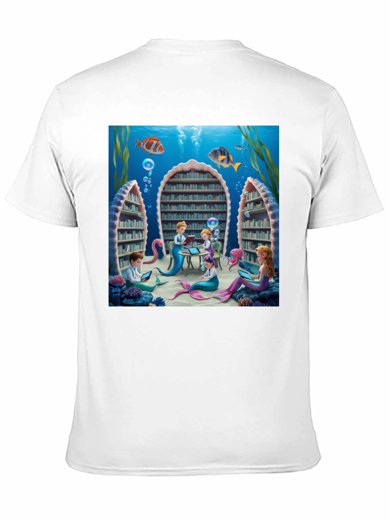 Black Mermaid Library T-Shirt view 11