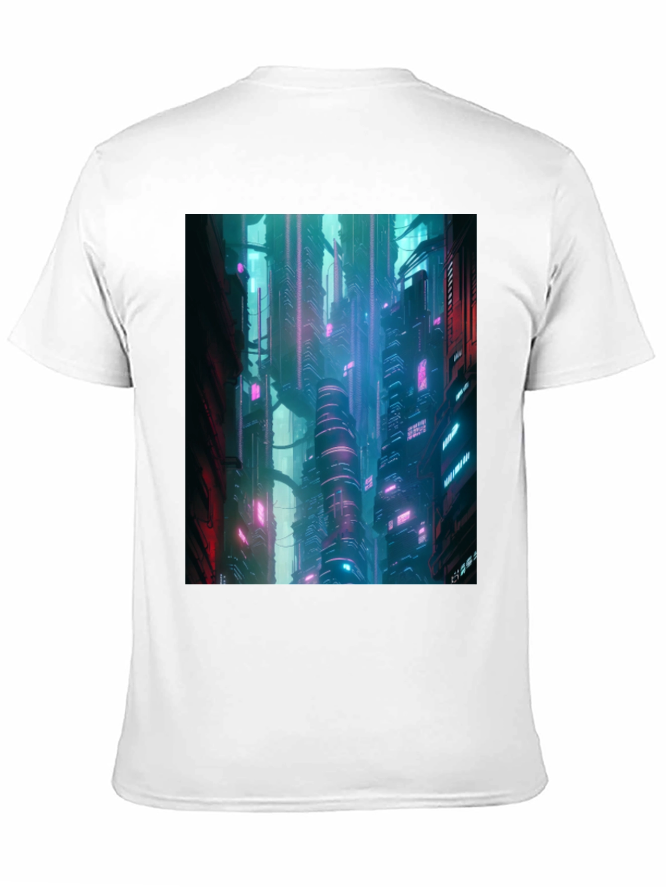 Black Cyberpunk City T-Shirt view 11