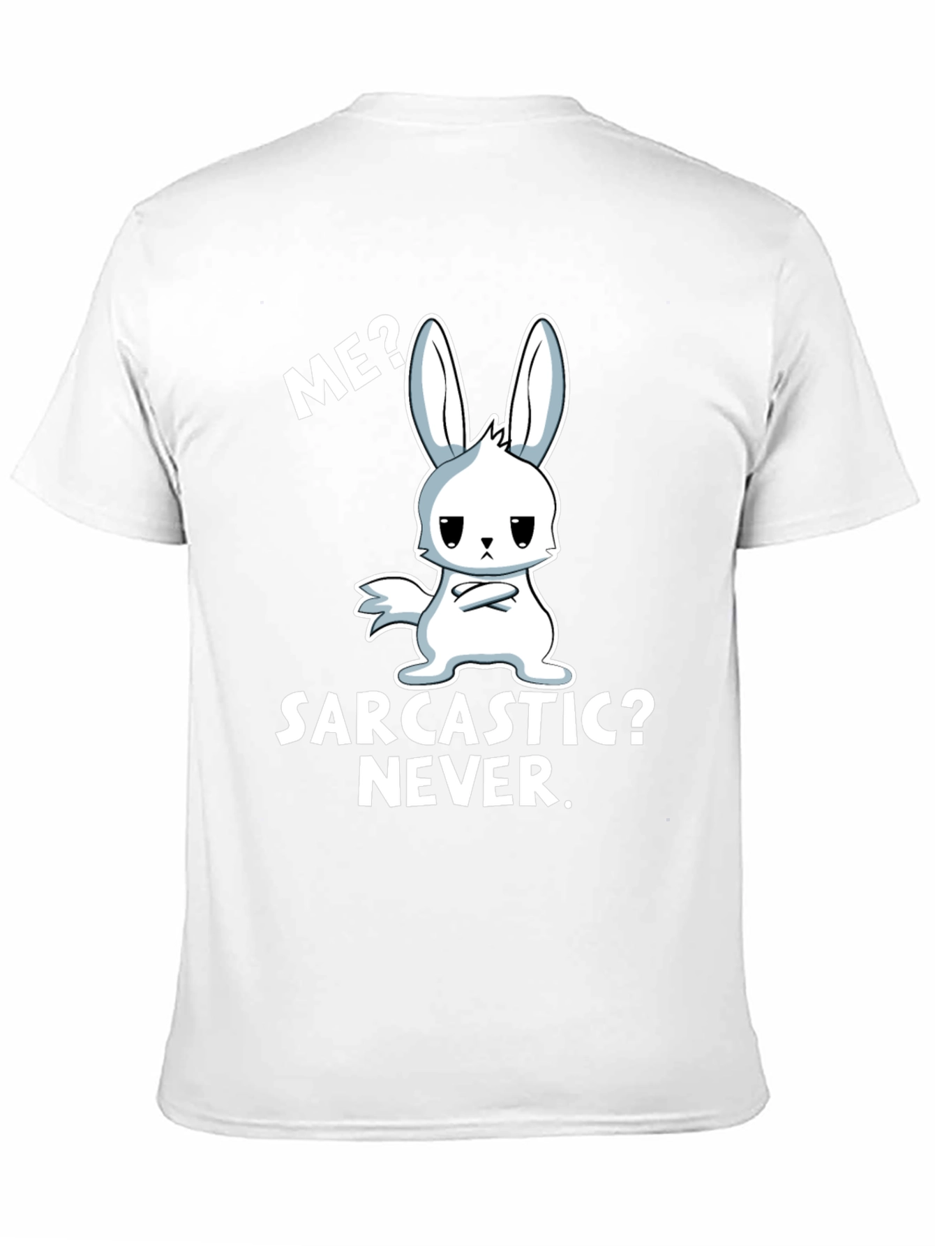 Black Sarcastic Bunny Graphic Tee - Me? Never! view 11