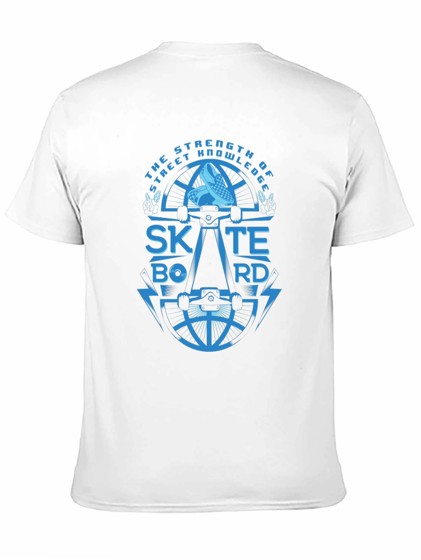 Black Skateboarding Graphic Tee - The Strength of Street Knowledge Black T-Shirt view 11