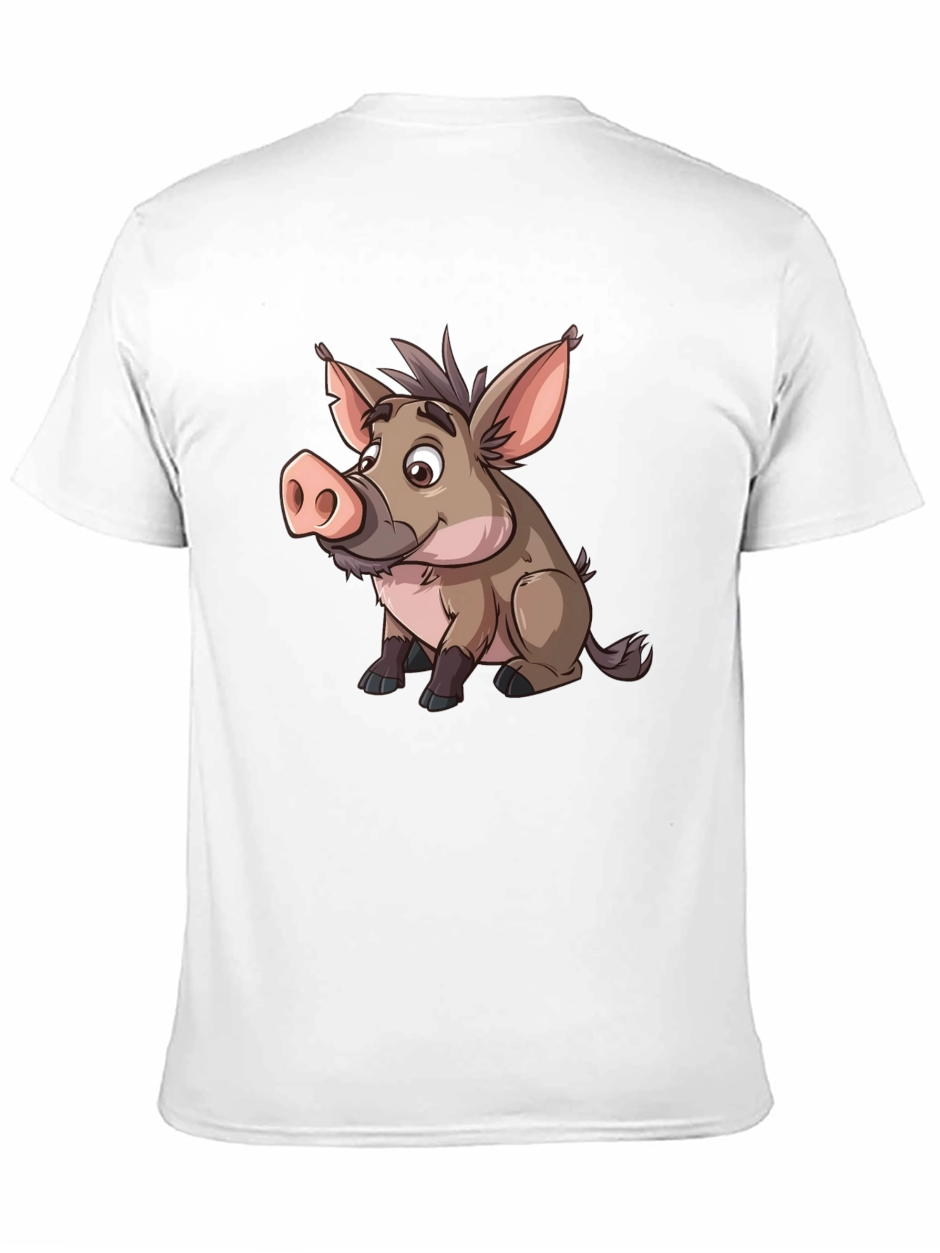 Black Boar Cartoon Graphic Black T-Shirt view 11