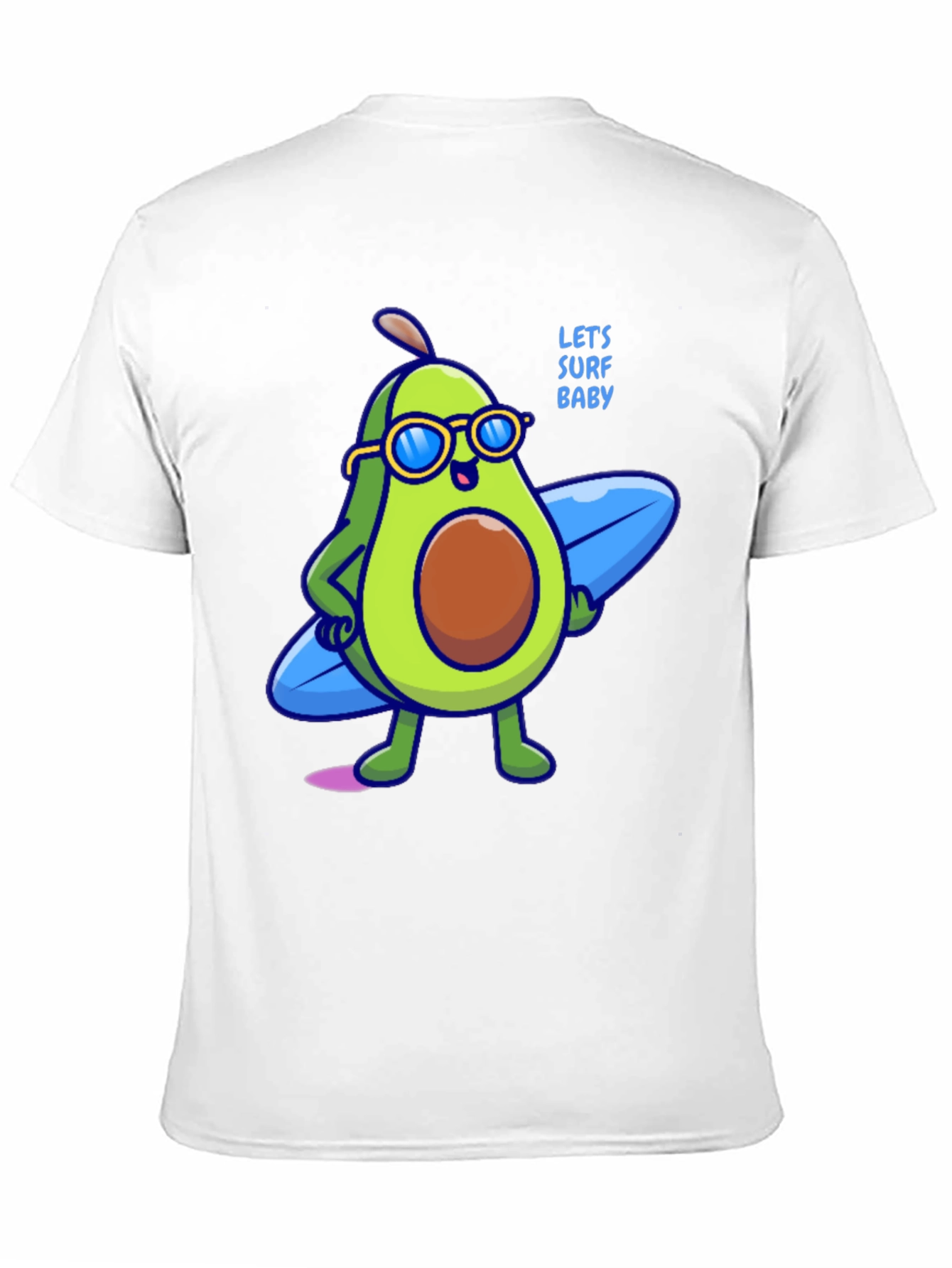 Black Avocado Surfer Graphic Tee - Let's Surf Baby! view 11