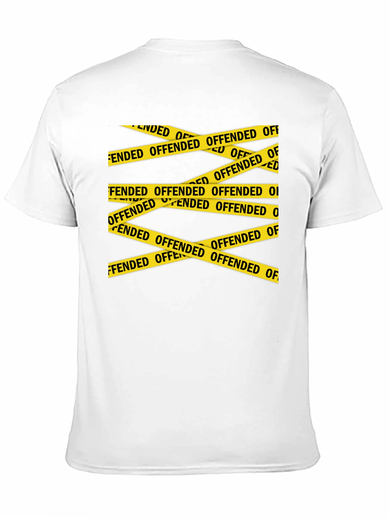 Black Offended Caution Tape Graphic T-Shirt view 11