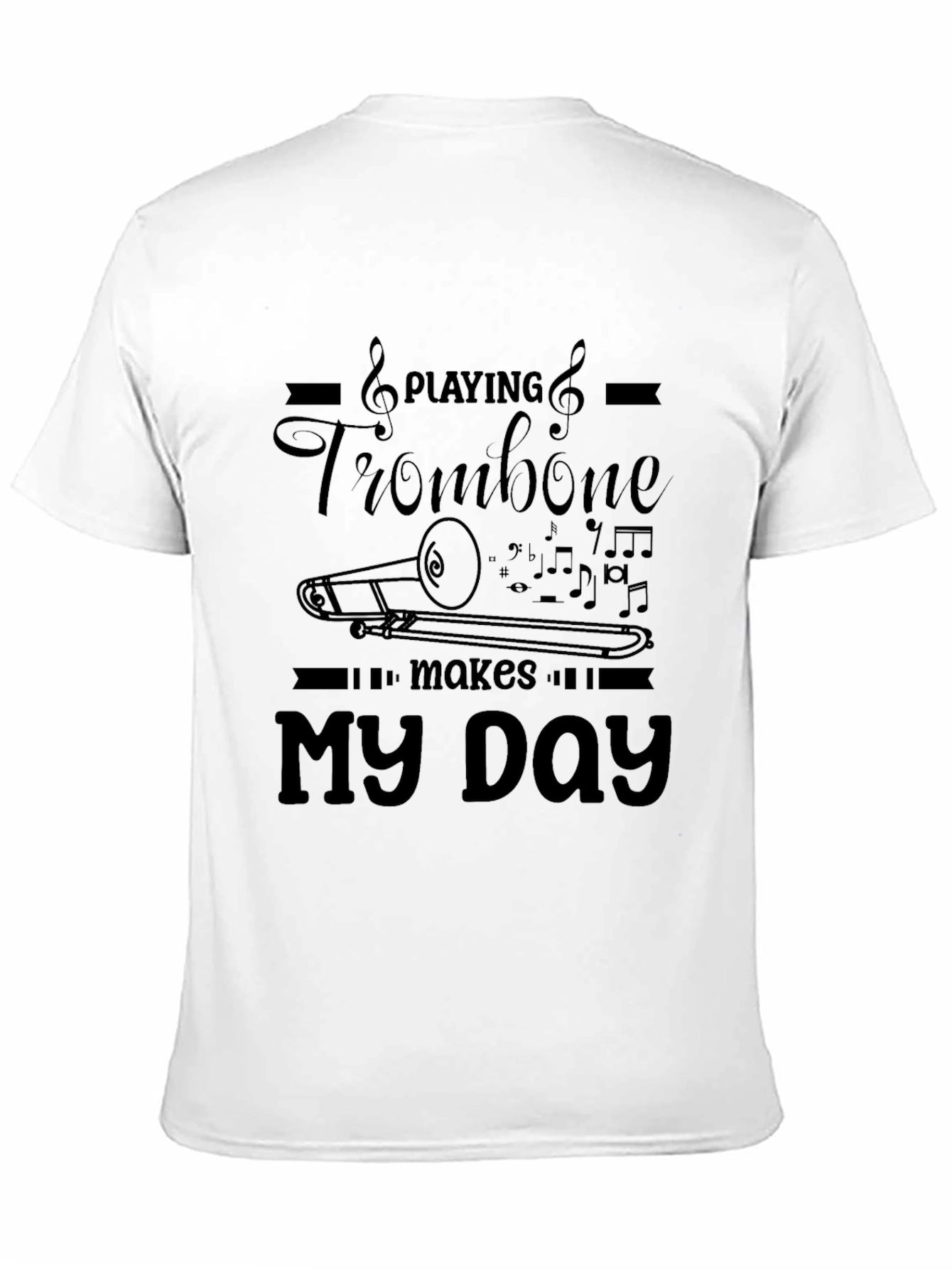 Black Trombone Music Lover Black T-Shirt view 11