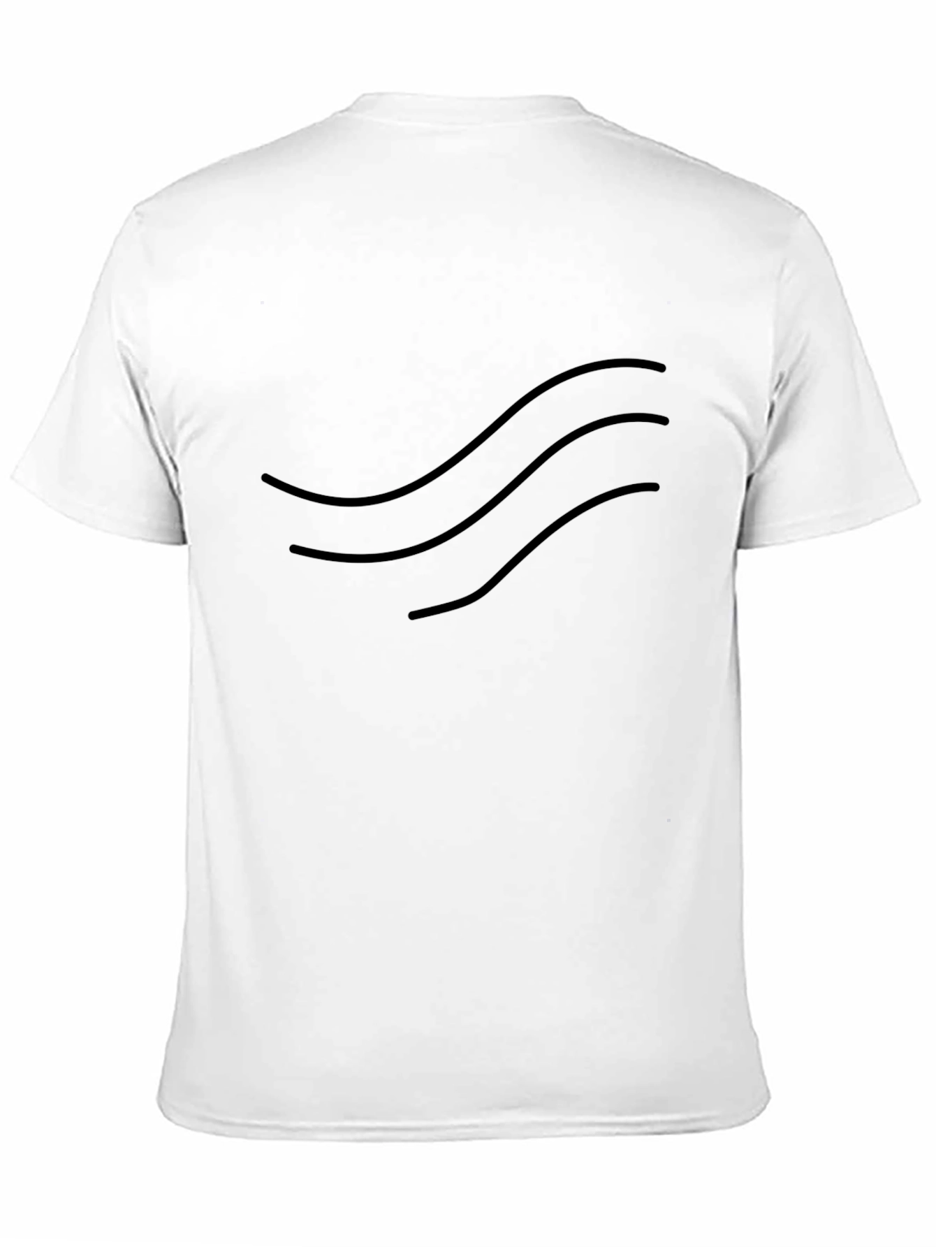 Black Stylish Black T-Shirt with Wave Design view 11