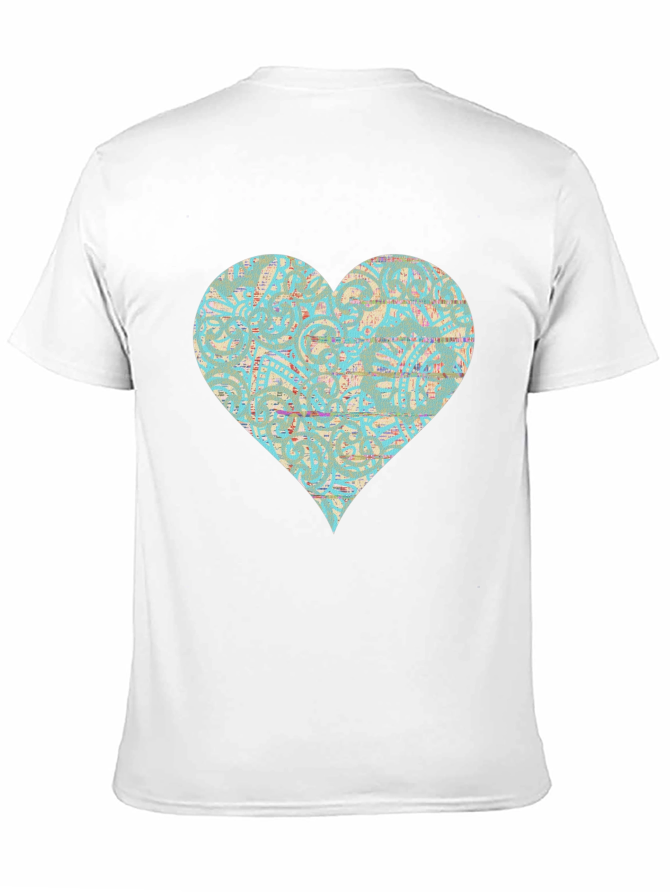 Black Patterned Heart Graphic Tee - Stylish Casual Wear view 11
