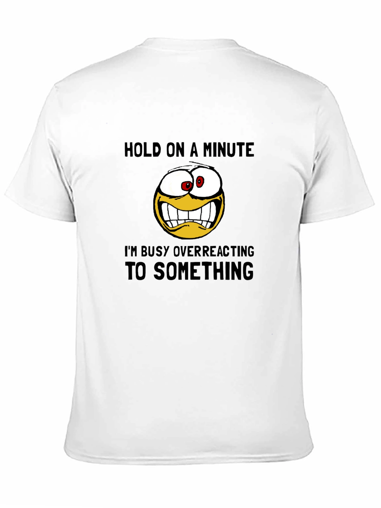 Black Funny Overreacting Emoji Graphic T-Shirt view 11