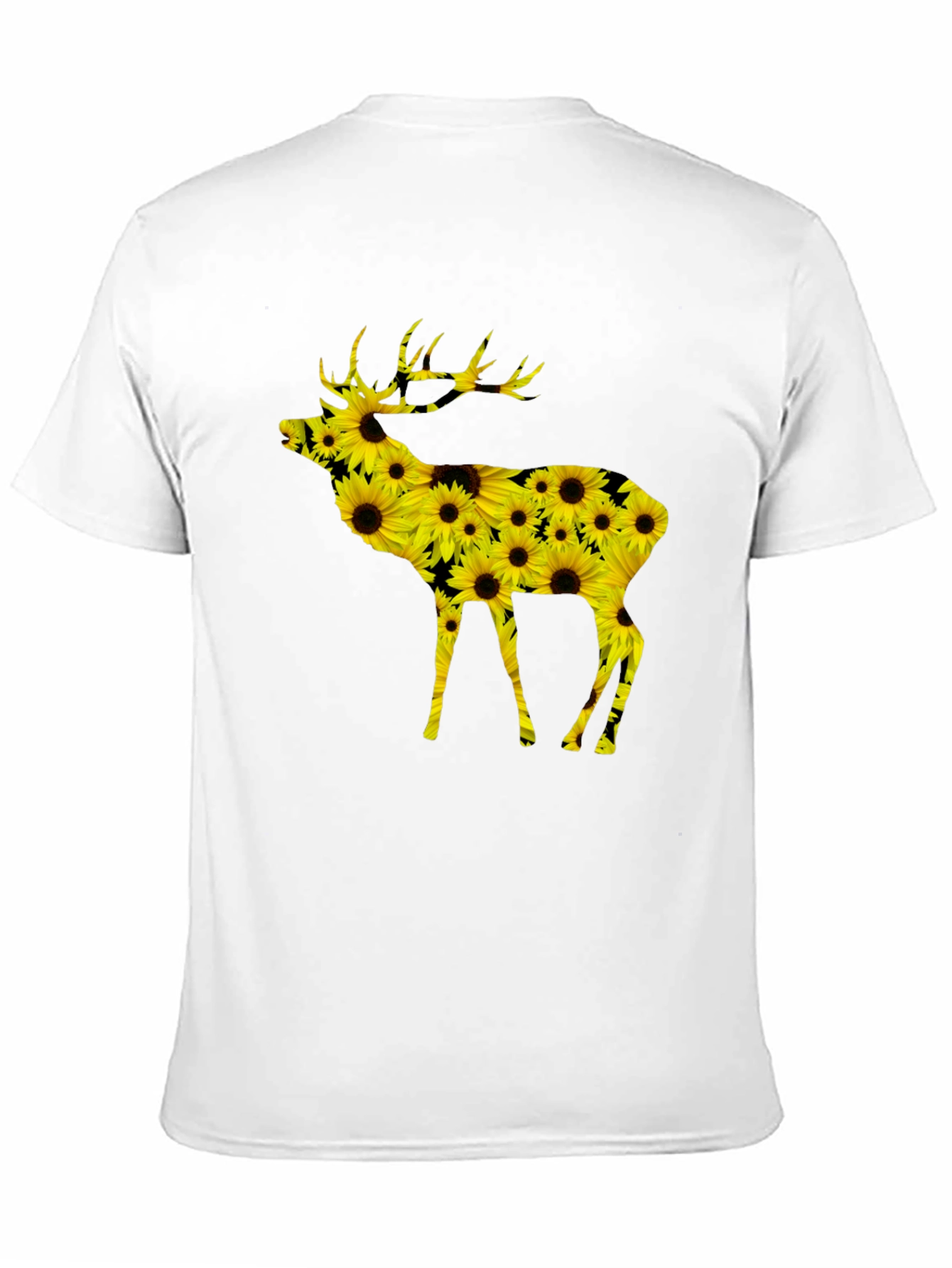 Black Sunflower Deer Graphic Tee - Black view 11