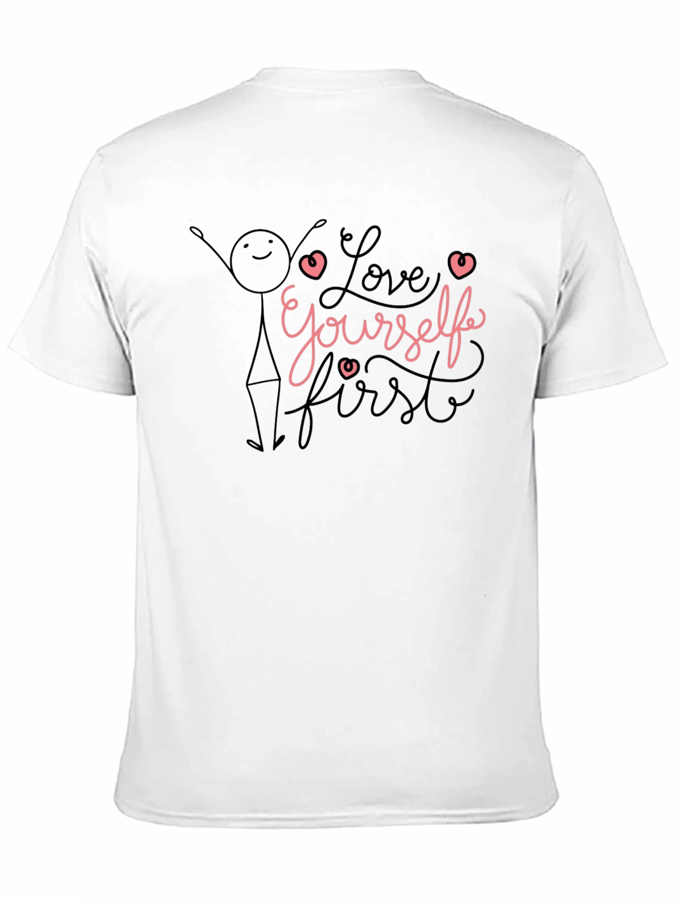 Black Love Yourself First Black Graphic Tee view 11