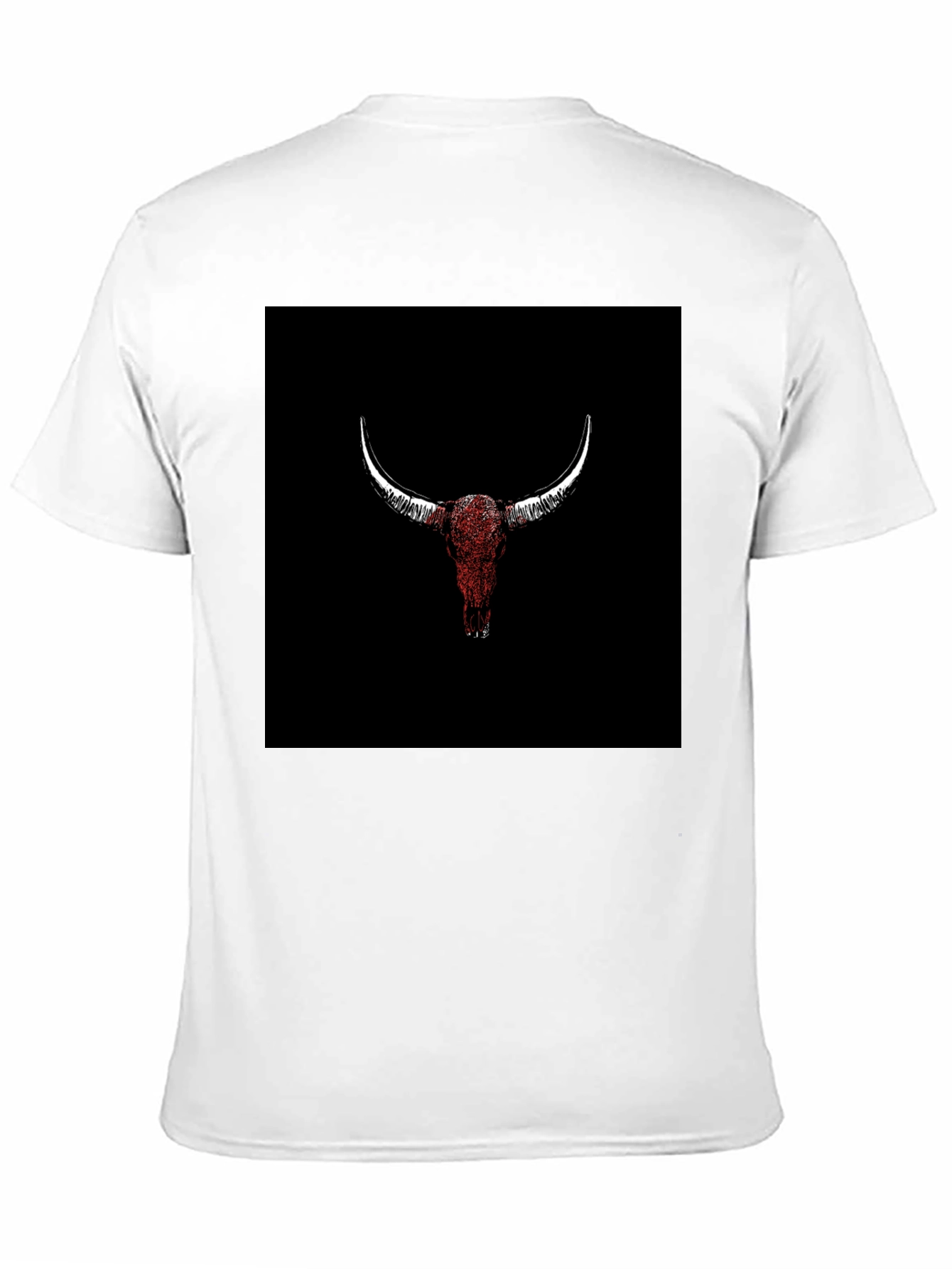 Black Bull Skull Graphic Tee - Black Cotton T-Shirt view 11