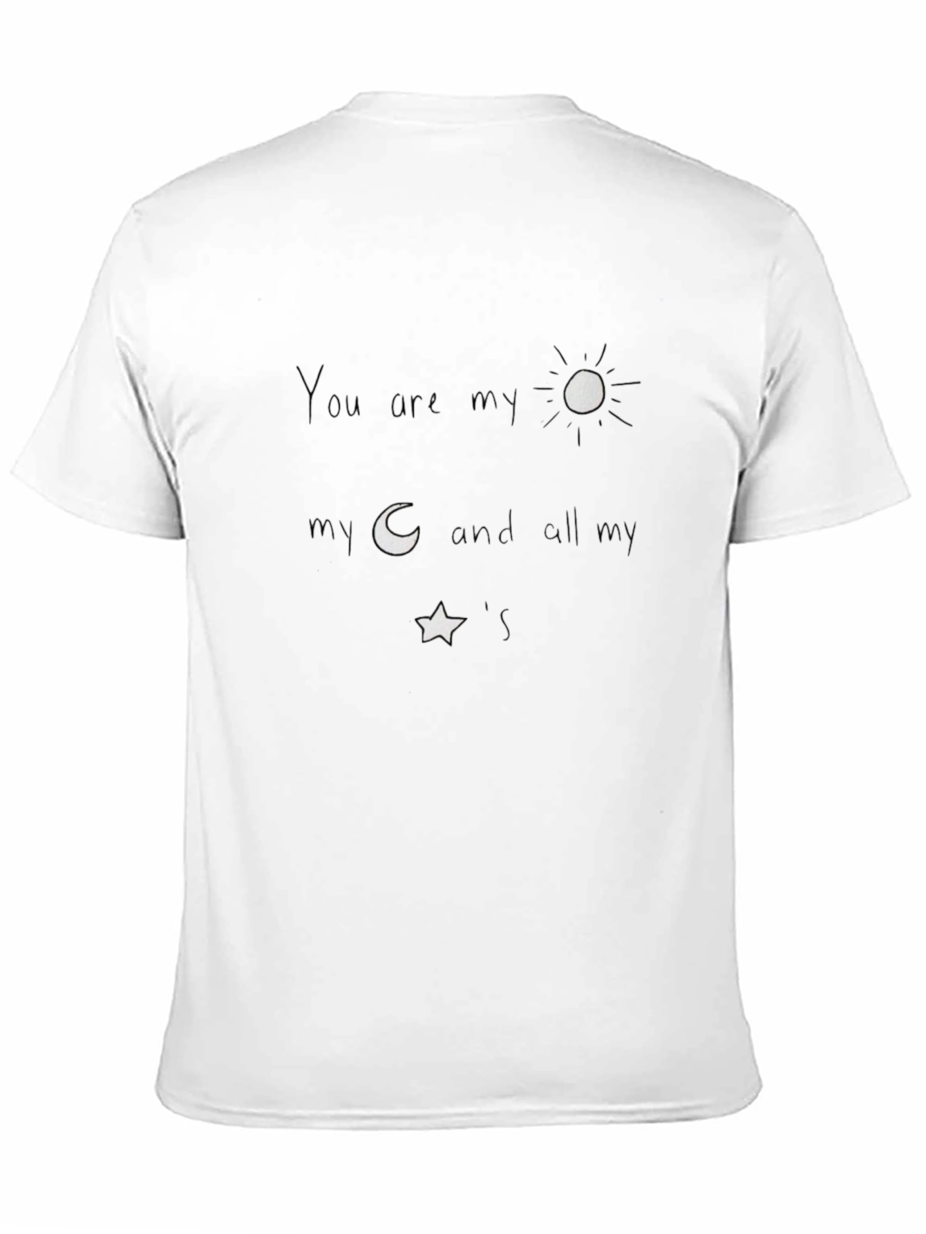 Black Celestial Love T-Shirt - You are my Sun, Moon, and Stars view 11
