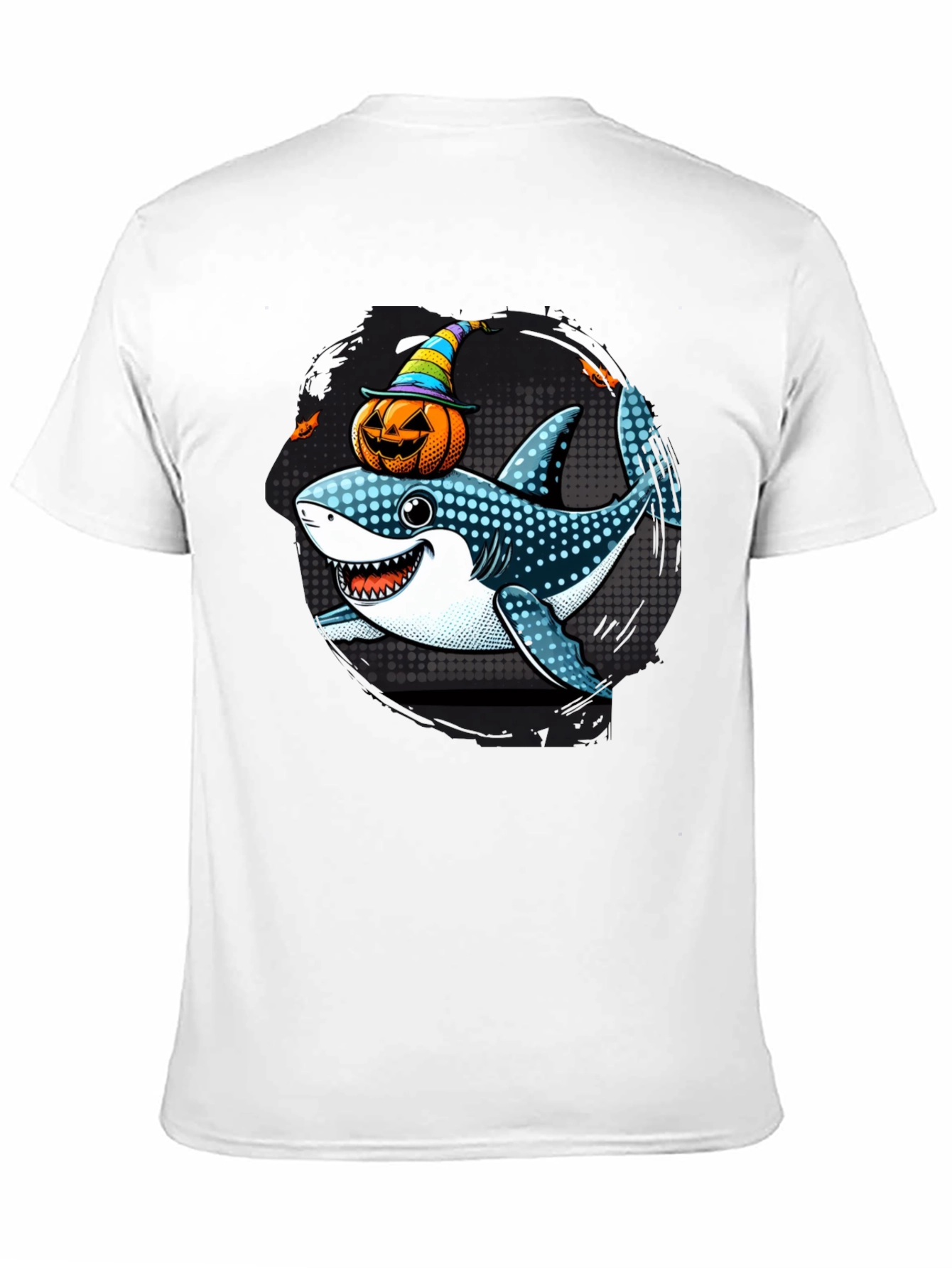 Black Halloween Shark T-Shirt view 11