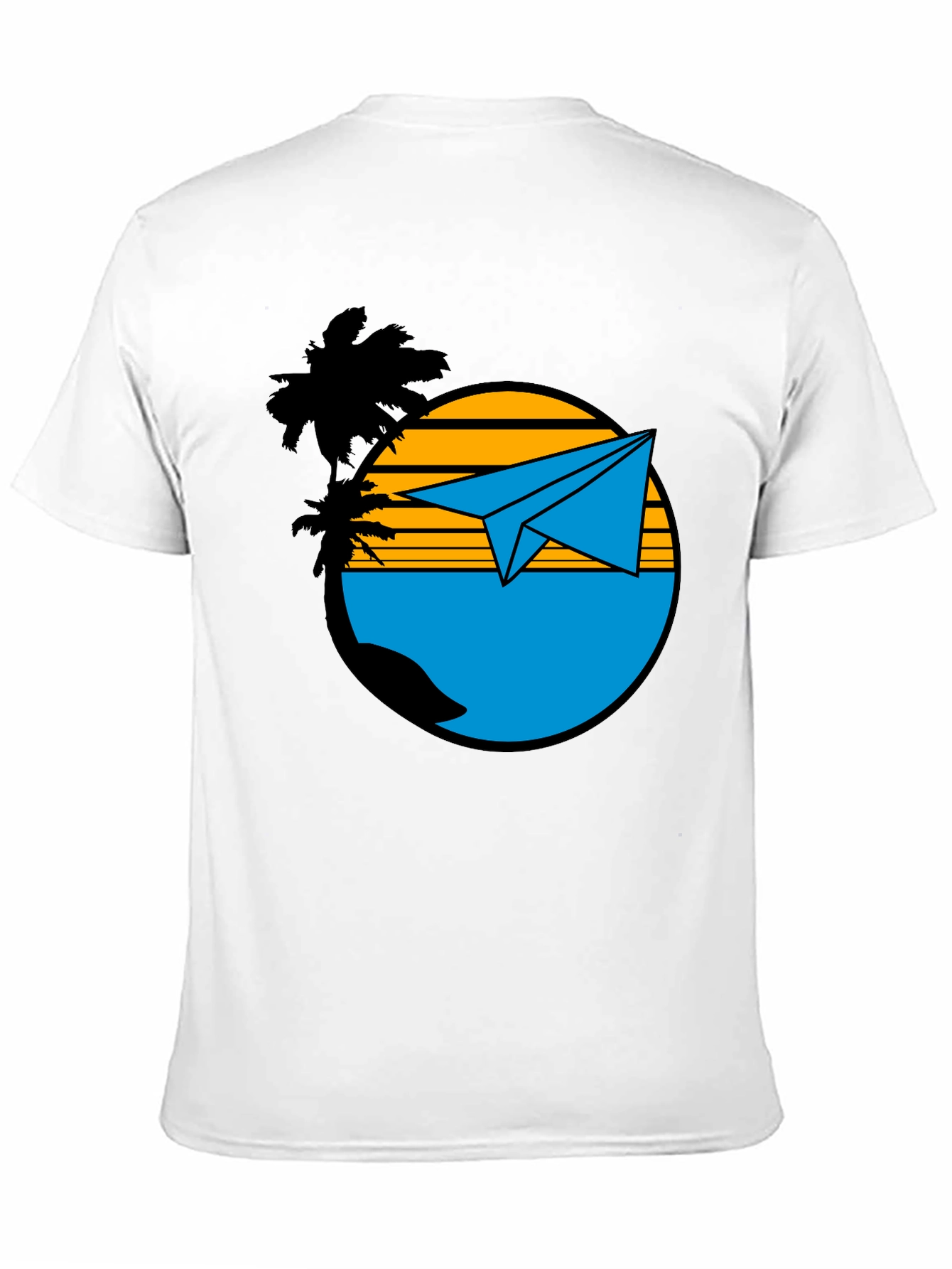 Black Island Paper Airplane Graphic T-Shirt - Black view 11