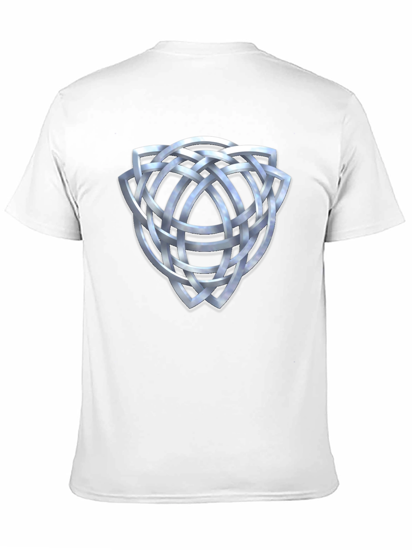 Black Celtic Knot T-Shirt - Silver Trinity Design view 11