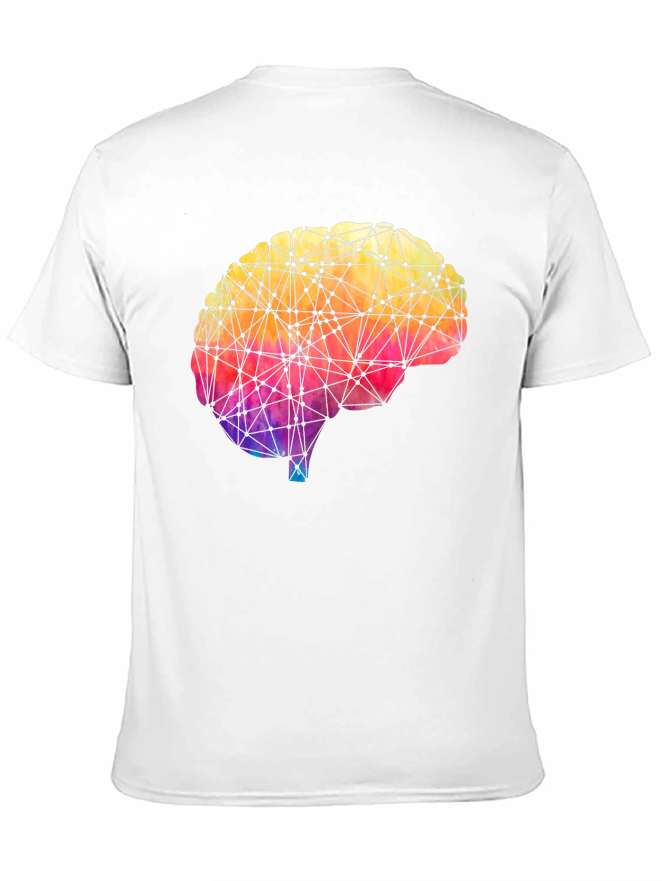 Black Geometric Brain Graphic Tee - Colorful Mind T-Shirt view 11