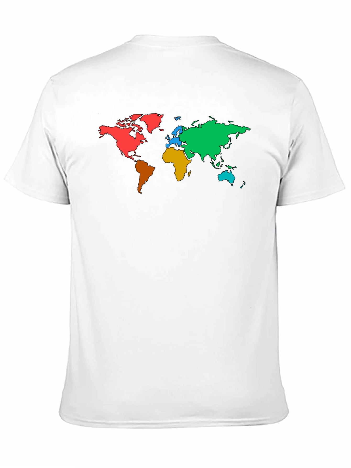 Black Colorful World Map Graphic Black T-Shirt view 11