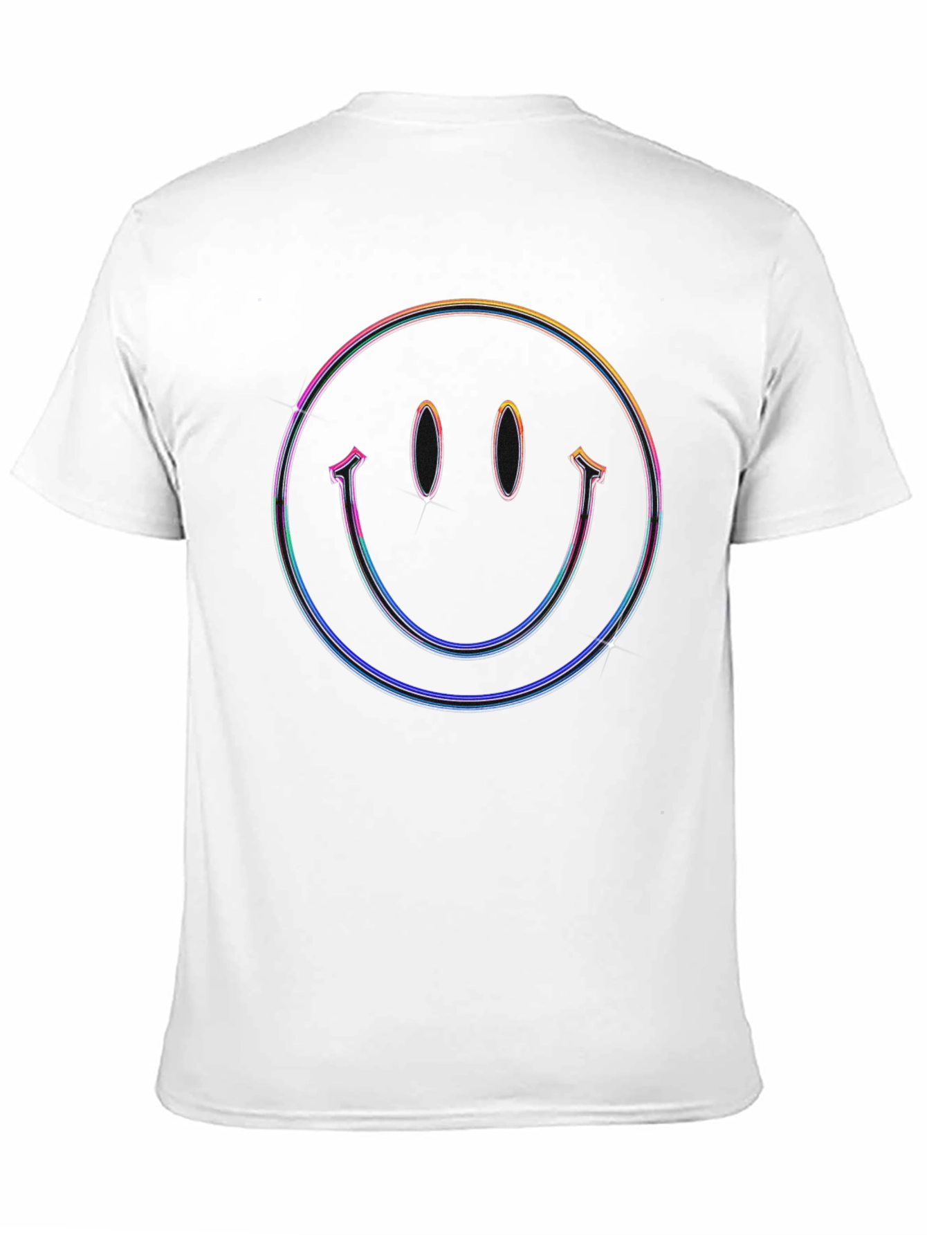 Black Retro Smiley Face Graphic Tee - Black Cotton Blend view 11