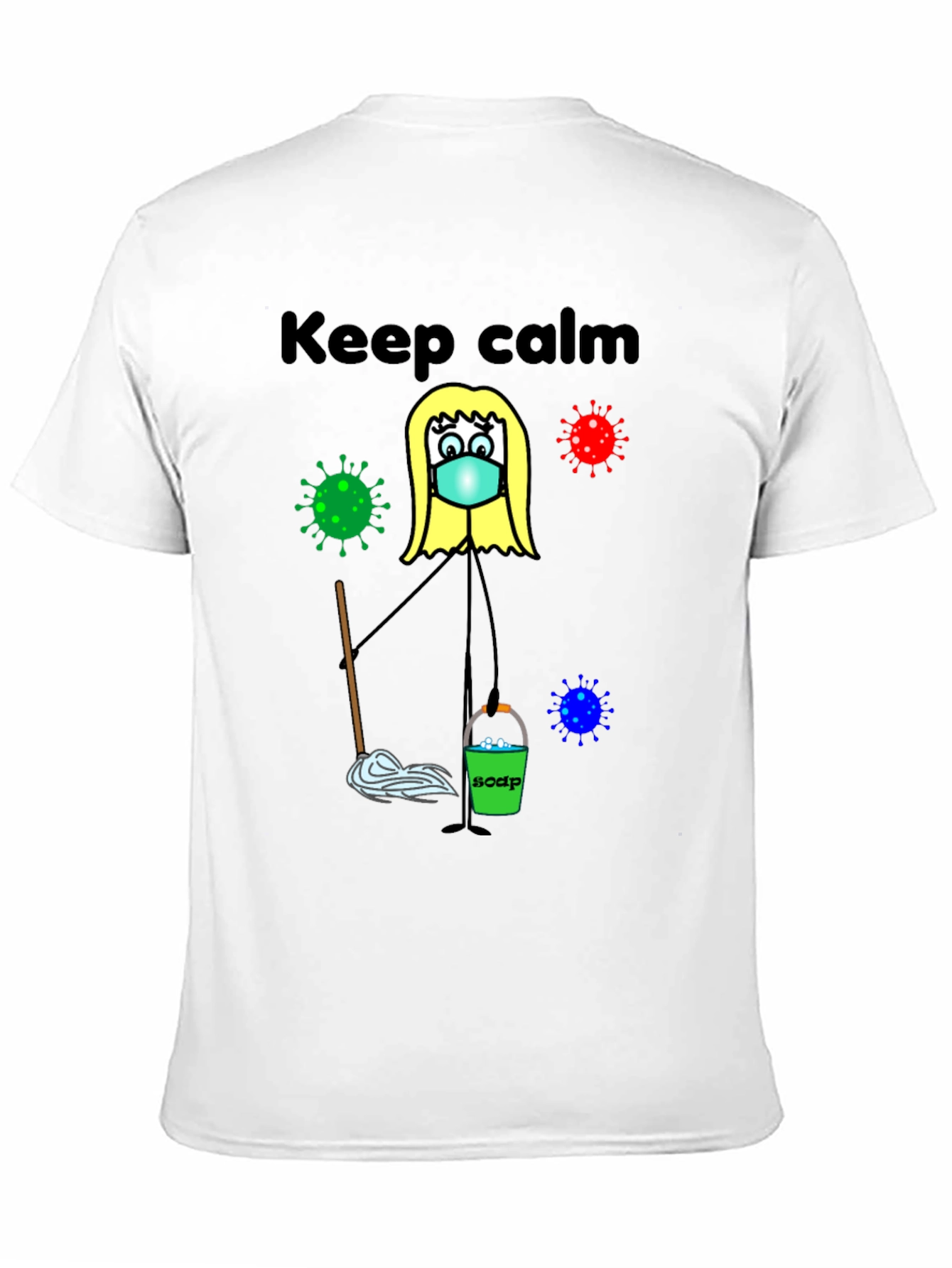 Black Keep Calm and Clean T-Shirt view 11