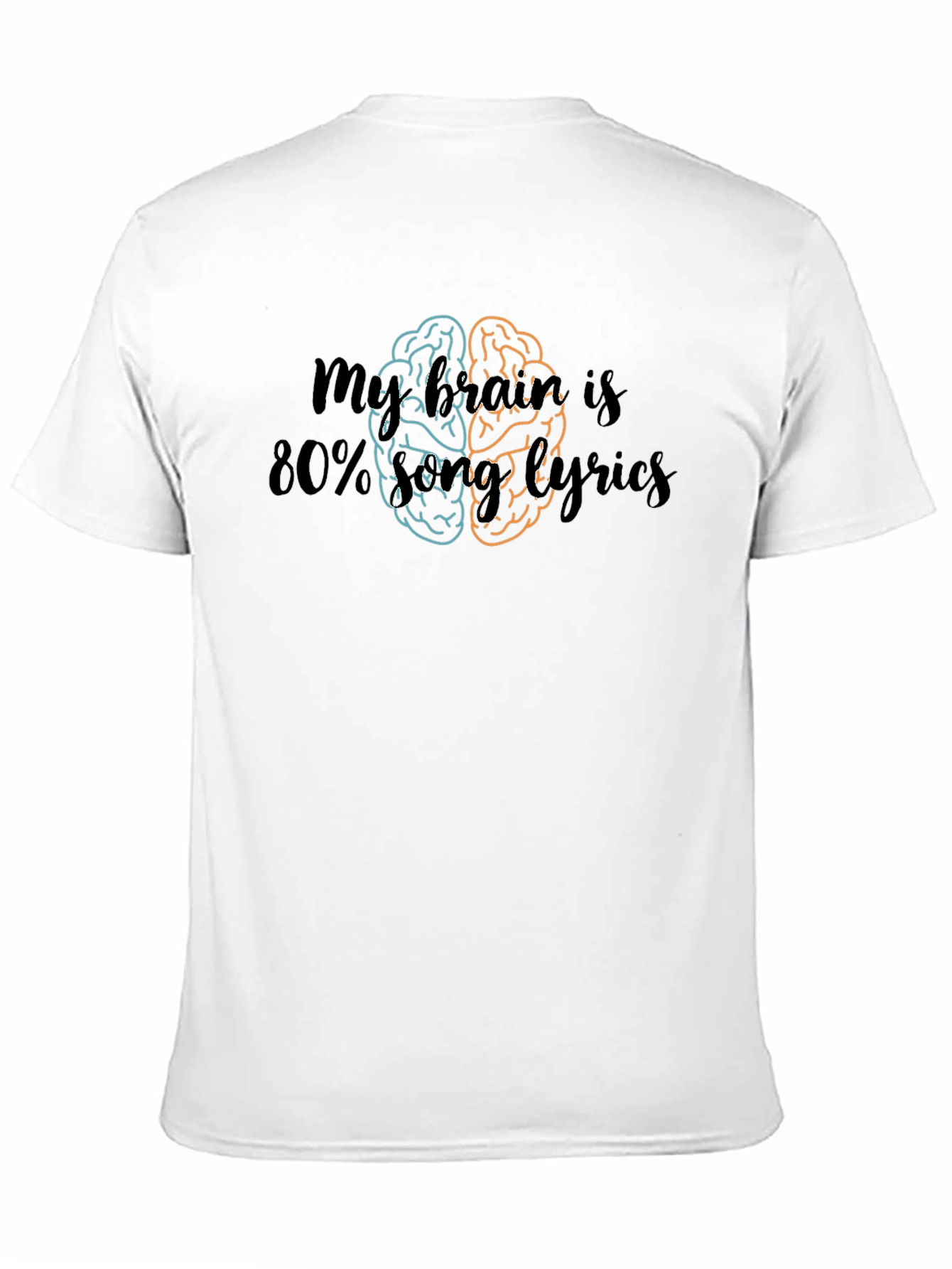 Black Music Brain Lyrics Tee - Funny Musician Shirt view 11
