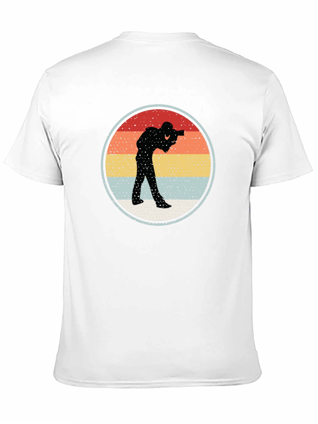 Black Vintage Photographer Silhouette T-Shirt view 11