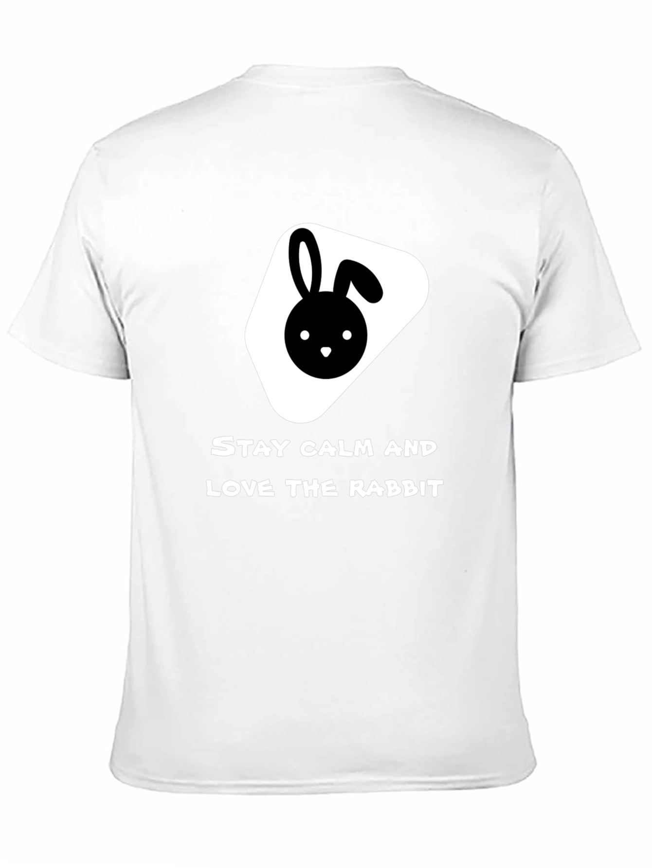 Black Stay Calm Love Rabbit Black T-Shirt view 11