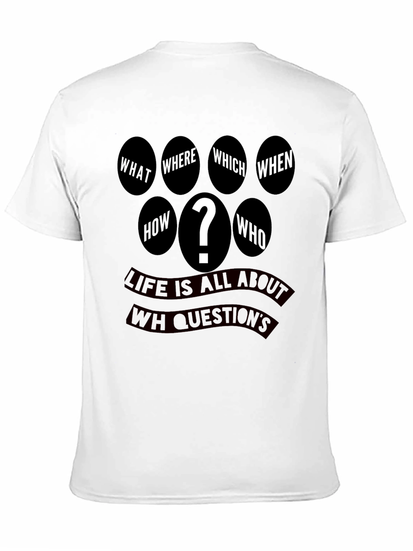 Black Question Everything Men's Black T-Shirt view 11