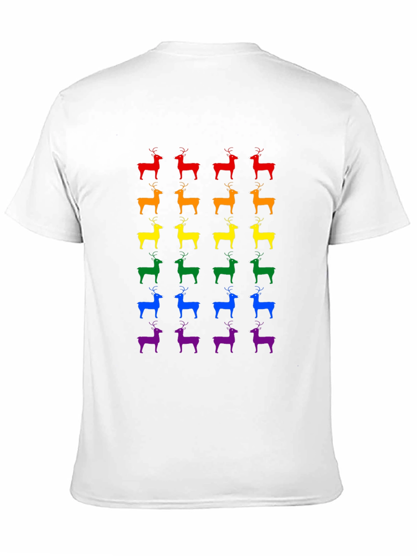 Black Rainbow Deer Pride T-Shirt - Soft Cotton Crew Neck view 11