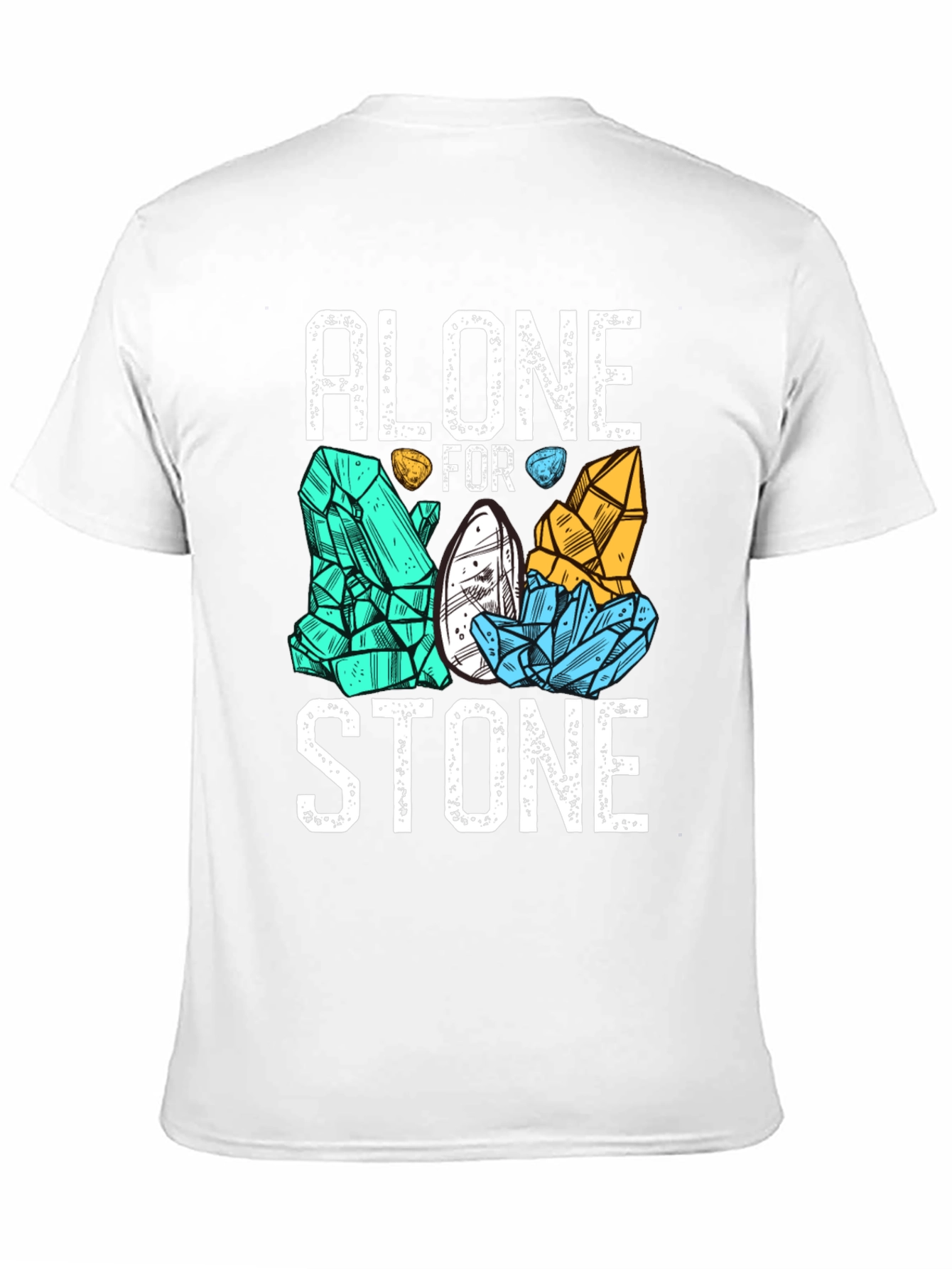 Black Alone for Stone Men's Graphic T-Shirt - Black view 11