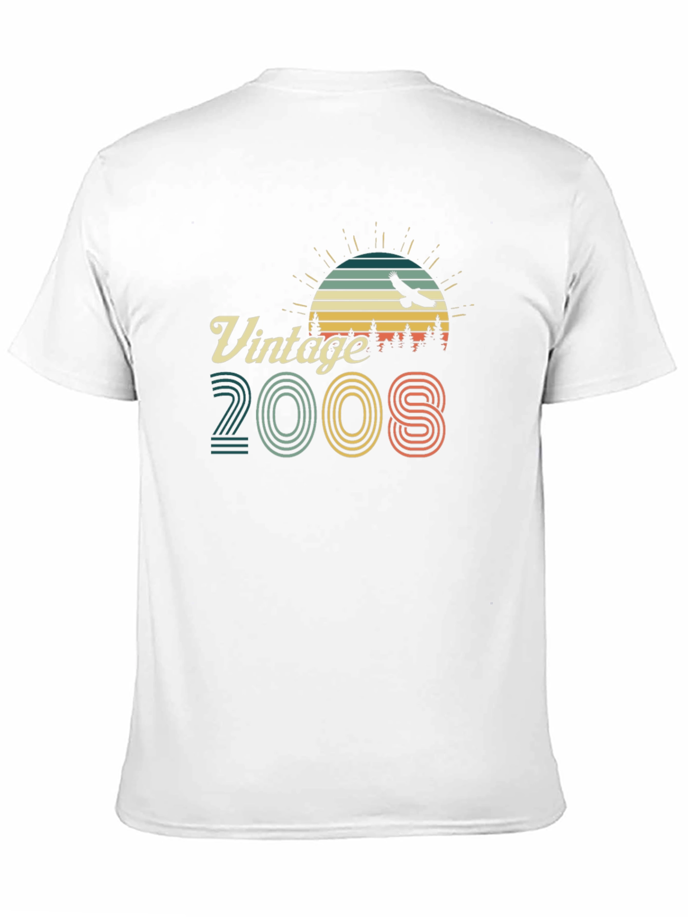 Black Vintage 2008 T-Shirt Retro Sunset Eagle Graphic Tee view 11