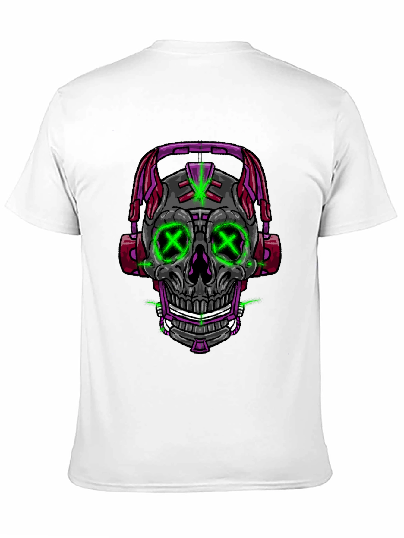 Black Skull Headphones Graphic Tee view 11