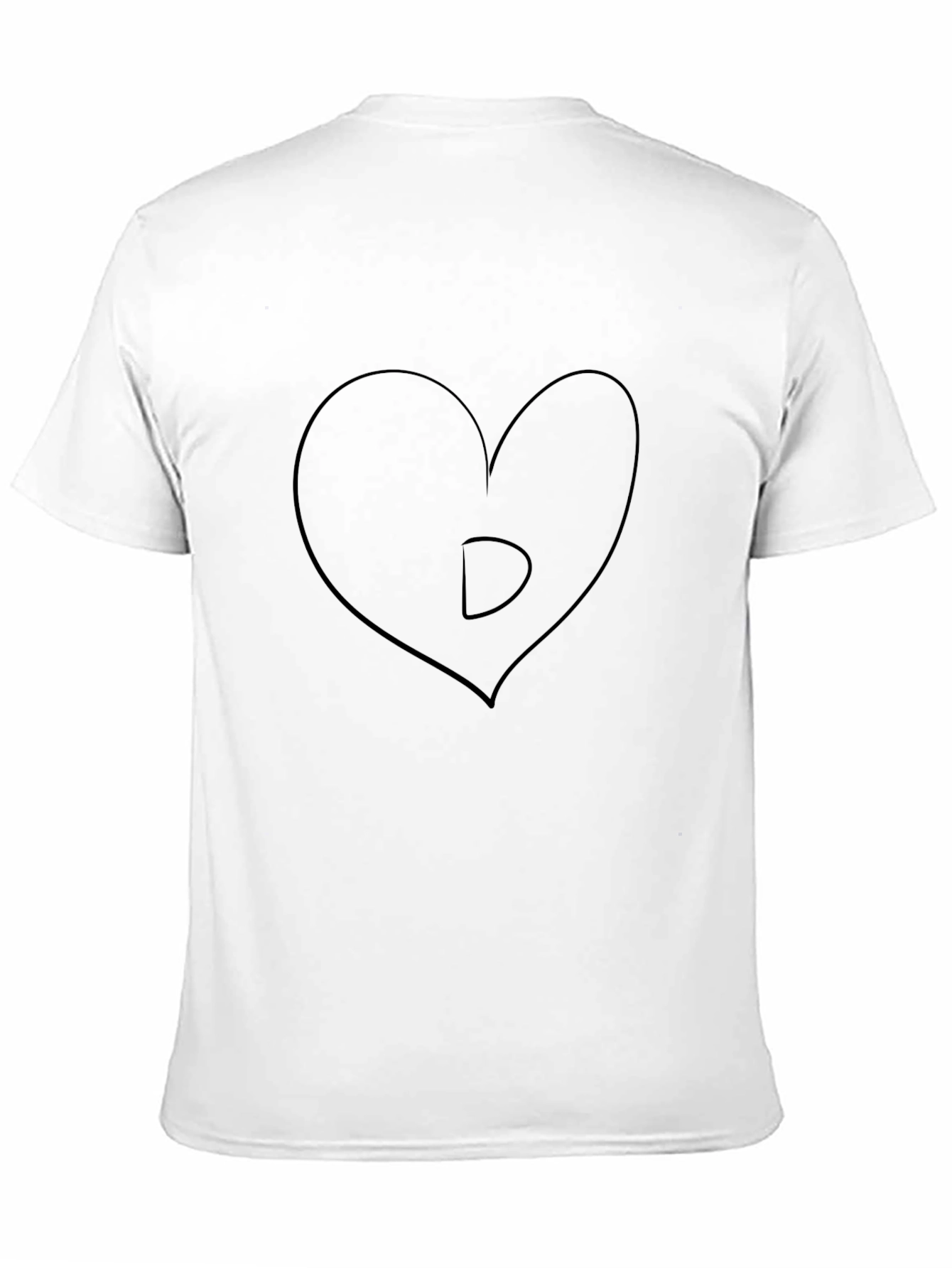 Black Heart Letter D Black T-Shirt - Men's Graphic Tee view 11
