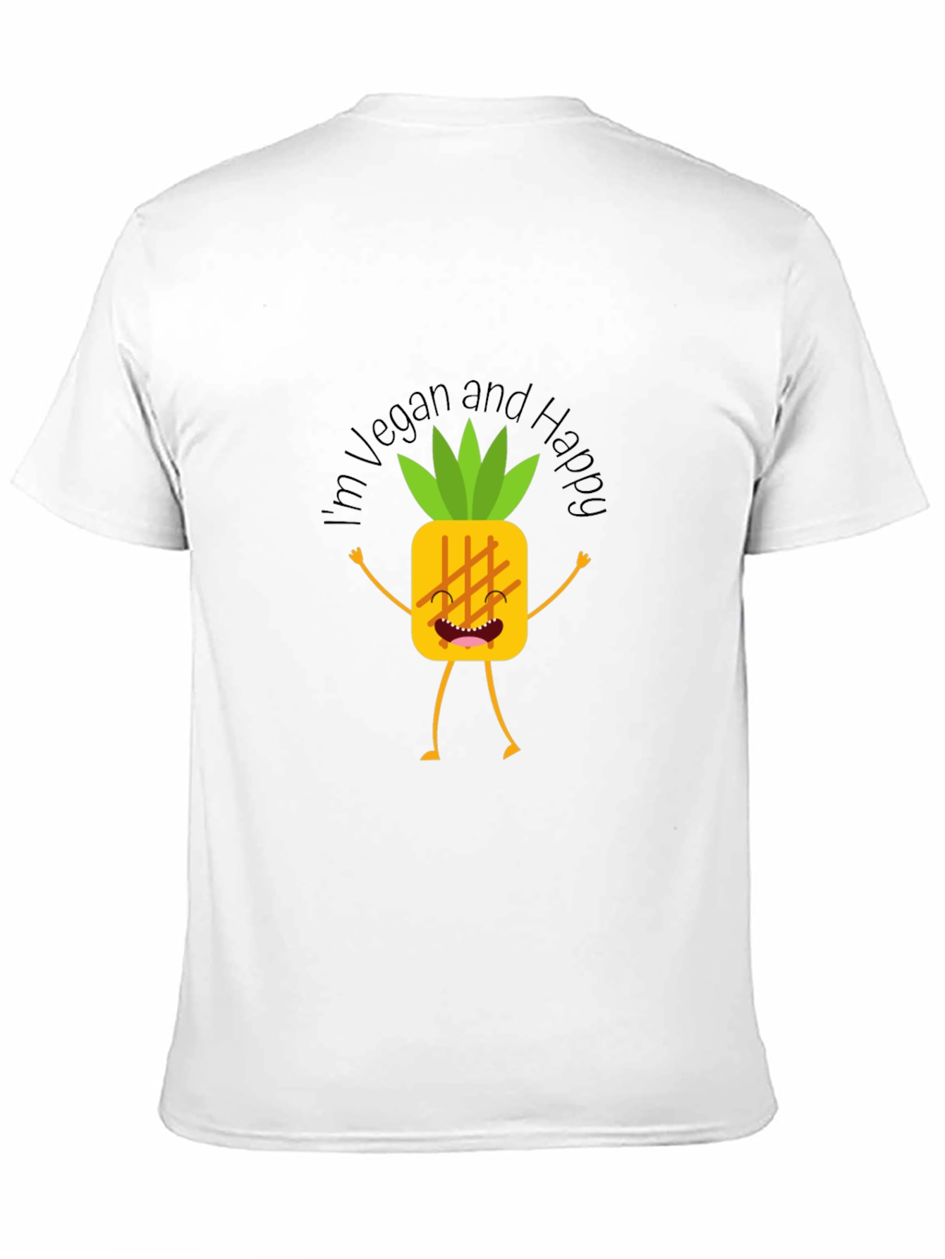 Black Vegan Pineapple Graphic Tee - Happy & Healthy Lifestyle! view 11
