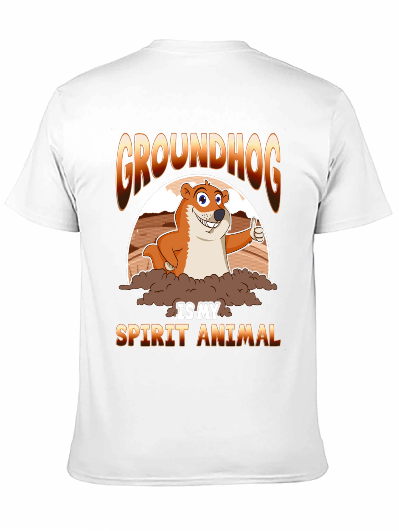 Black Groundhog Spirit Animal T-Shirt - Cute Cartoon Design view 11