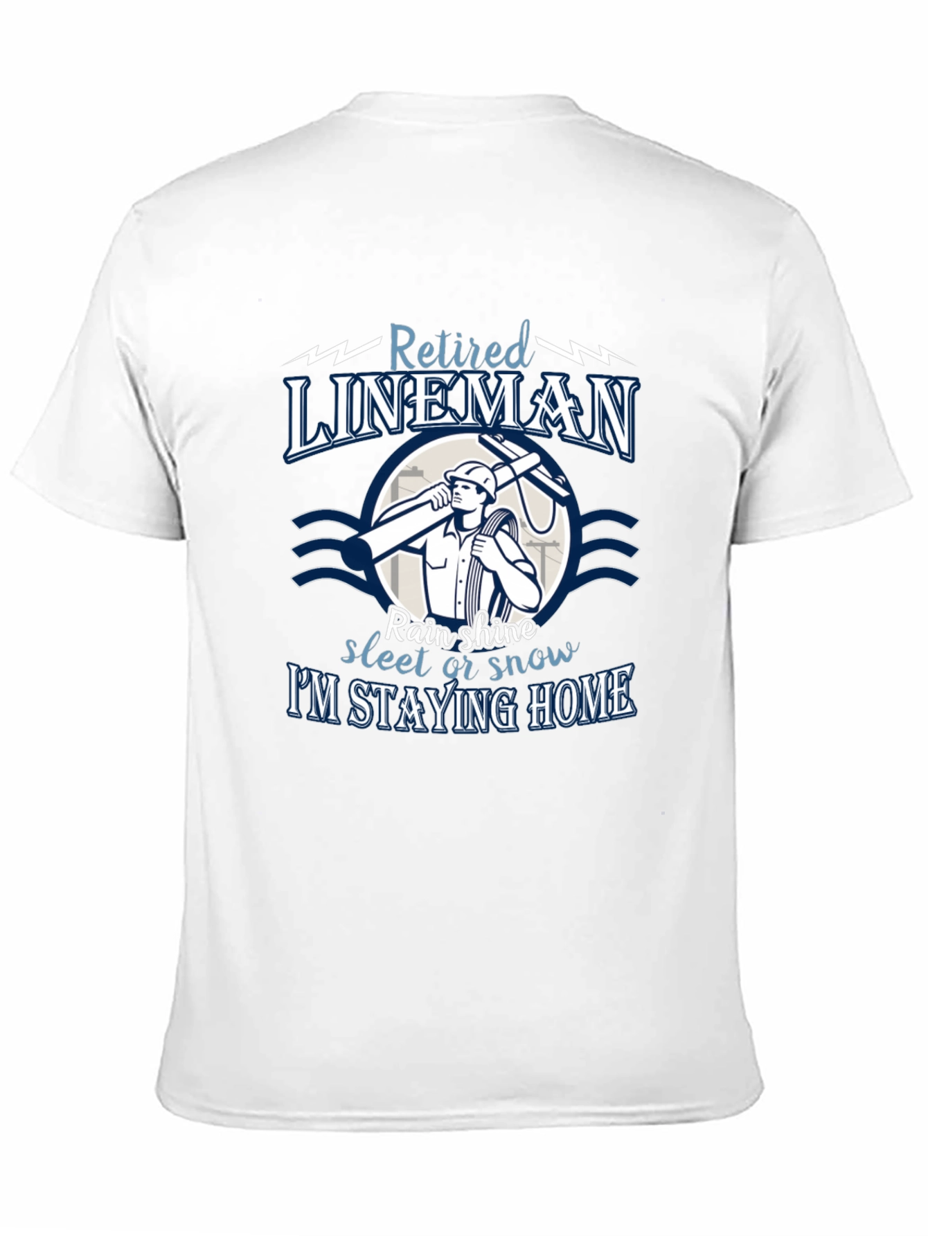 Black Retired Lineman T-Shirt: Stay Home in Style view 11