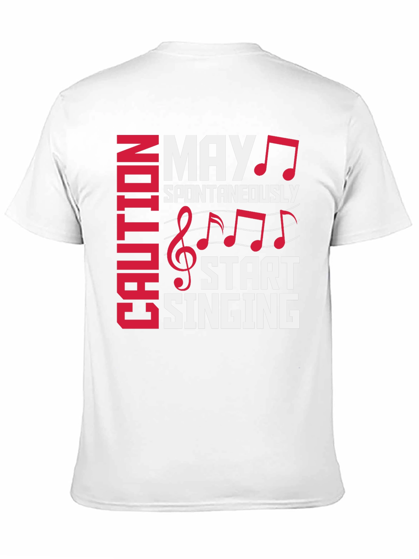 Black Caution May Spontaneously Start Singing Graphic Tee view 11