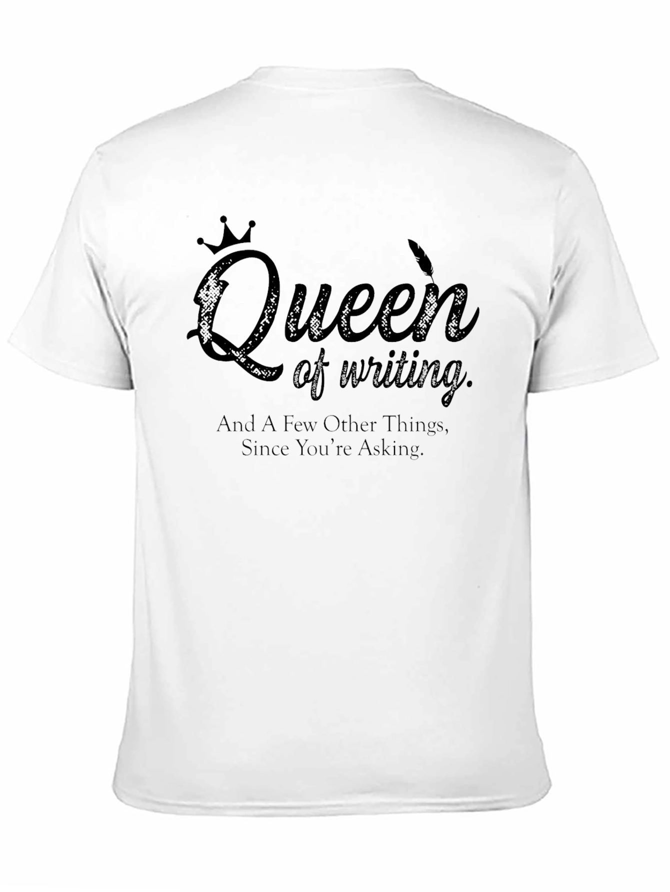Black Queen of Writing Graphic T-Shirt - Black view 11