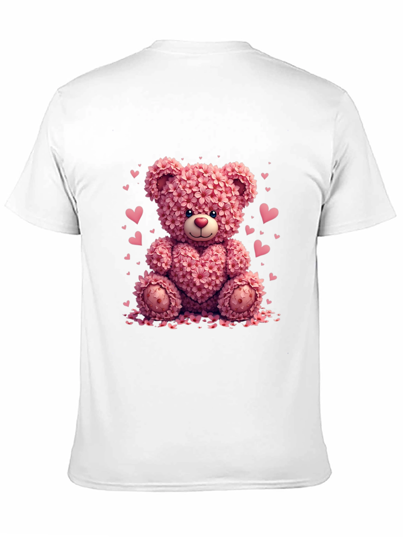 Black Floral Teddy Bear Graphic Tee - Valentine's Day view 11