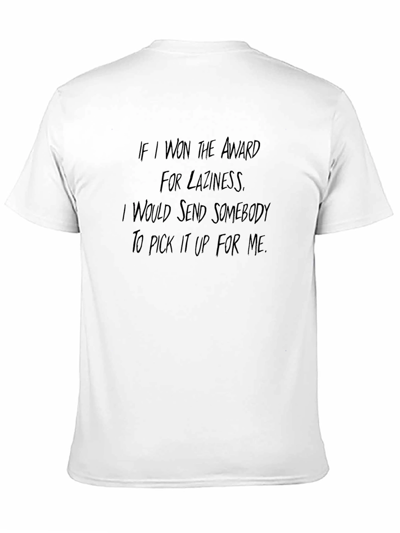 Black Funny Lazy Award T-Shirt - Black view 11