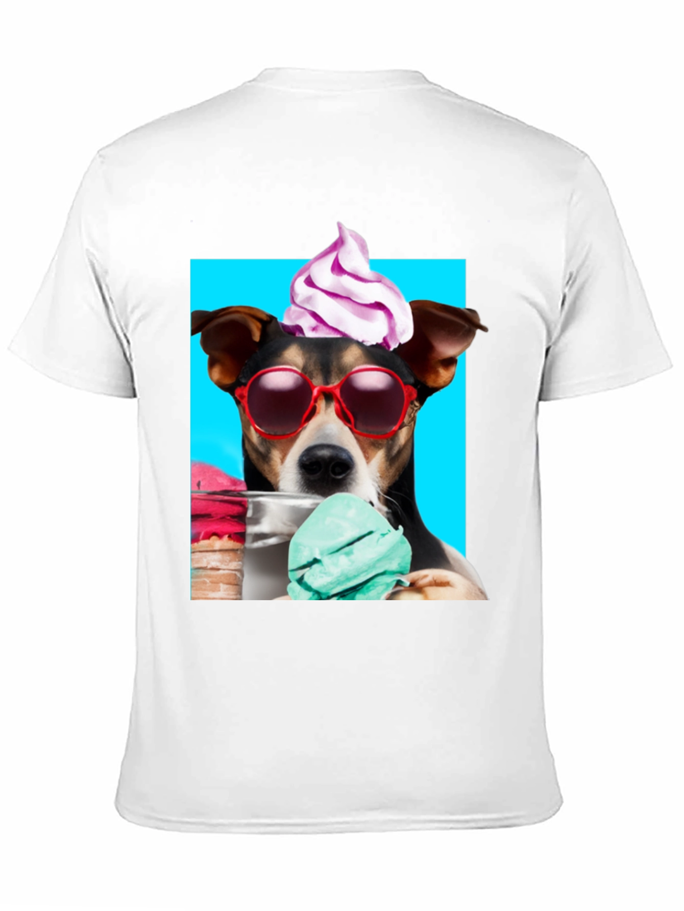 Black Dog with Ice Cream Black Graphic Tee view 11